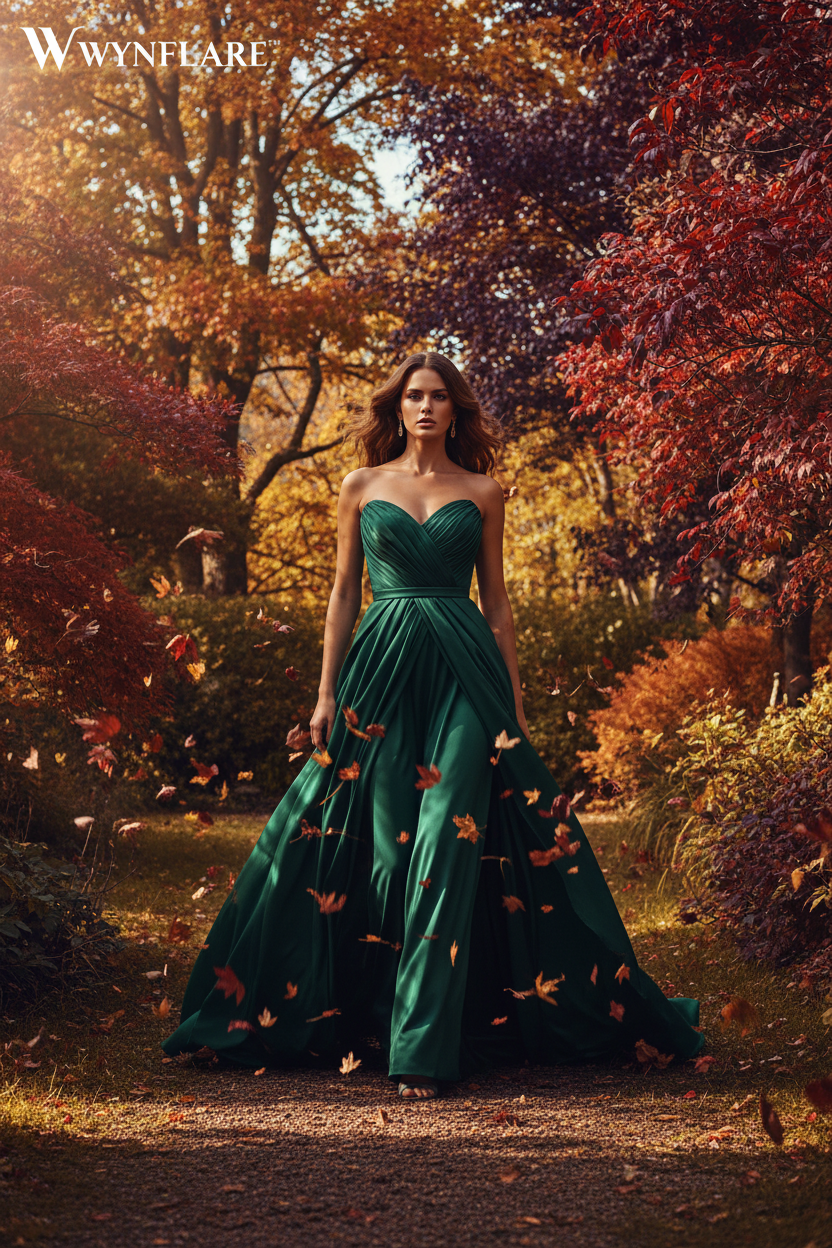 Woman in burgundy maxi dress shopping fall fashion at WYNFLARE — shop fall dresses and co-ord sets