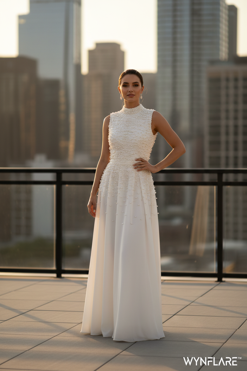 Stylish woman in trendy flattering outfit — shop WYNFLARE™ dresses and fashion for every body type