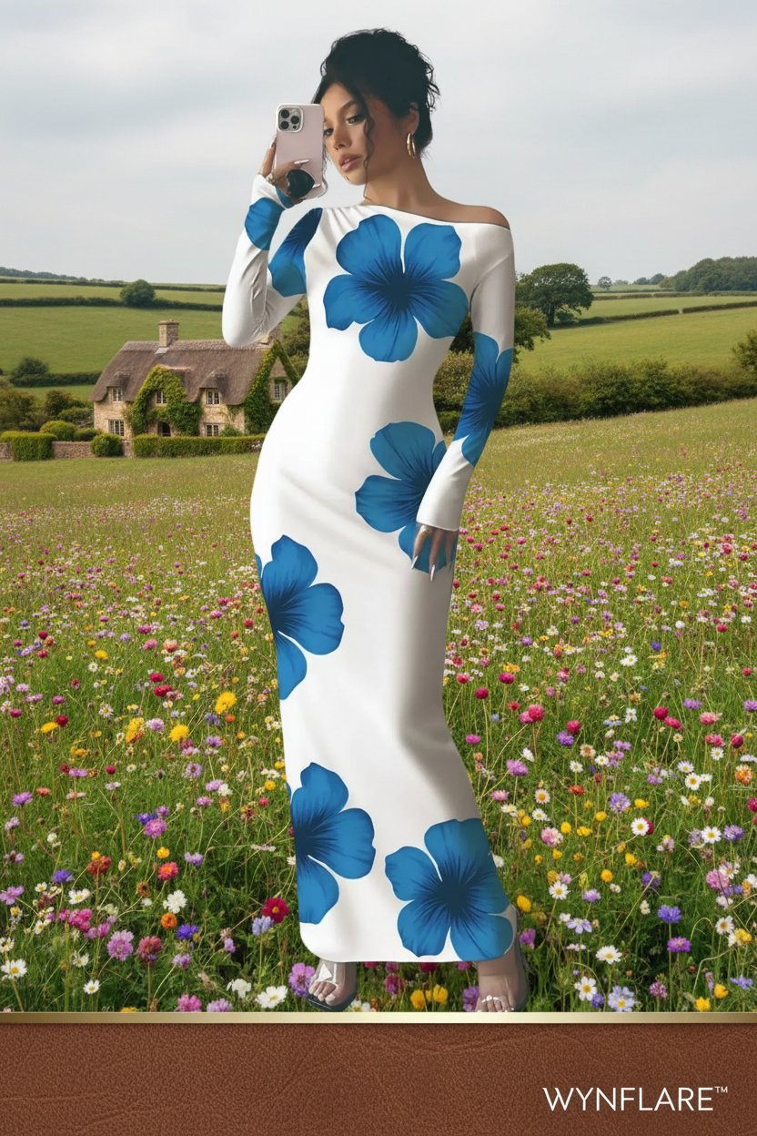 The Blue Floral Maxi Dress That's Redefining Fall Romance