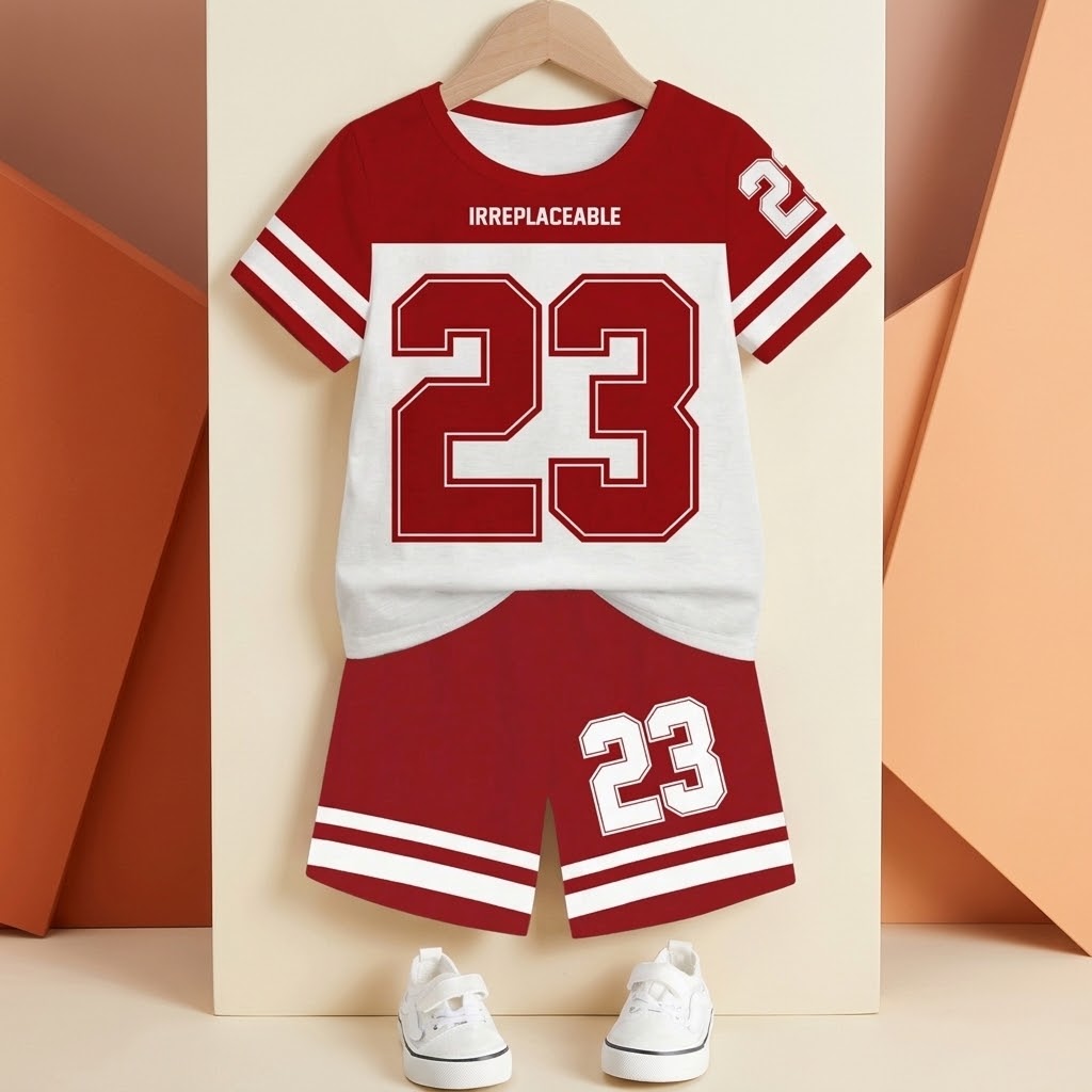 Children's 23 Number Graphic Tee and Shorts Set