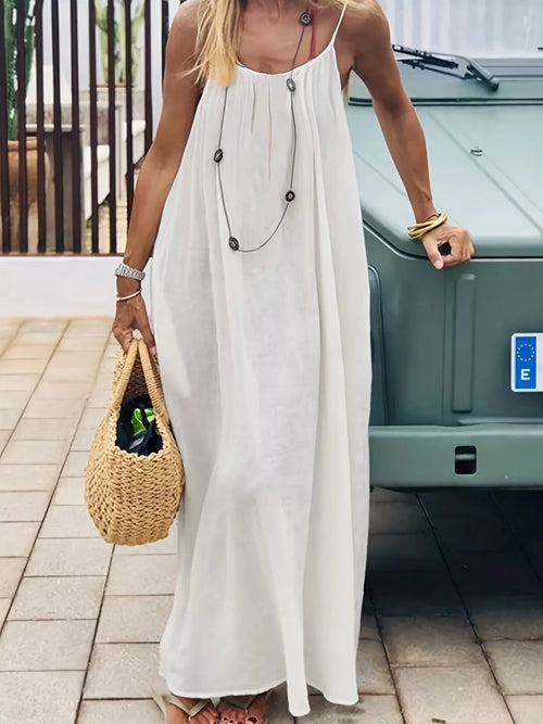Backless Scoop Neck Maxi Dress - WYNFLARE
