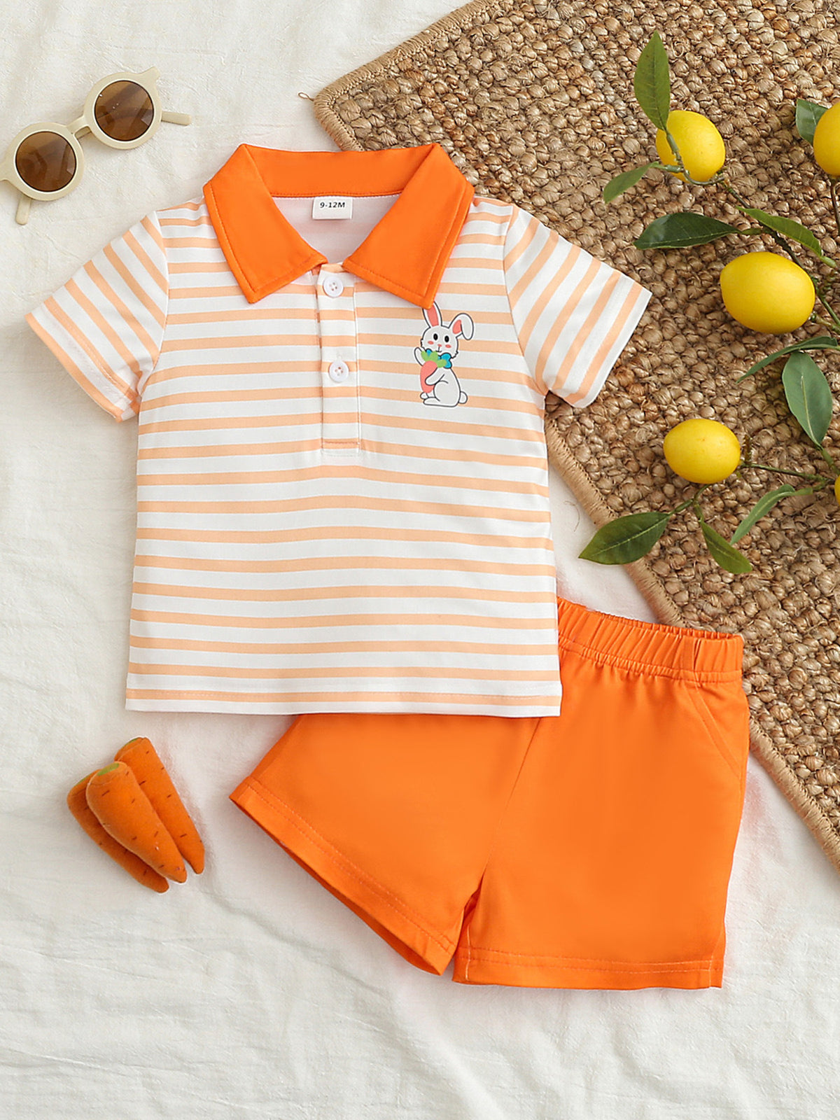 Boys Striped Polo & Shorts Set – Cute Summer Outfit for Kids - WYNFLARE