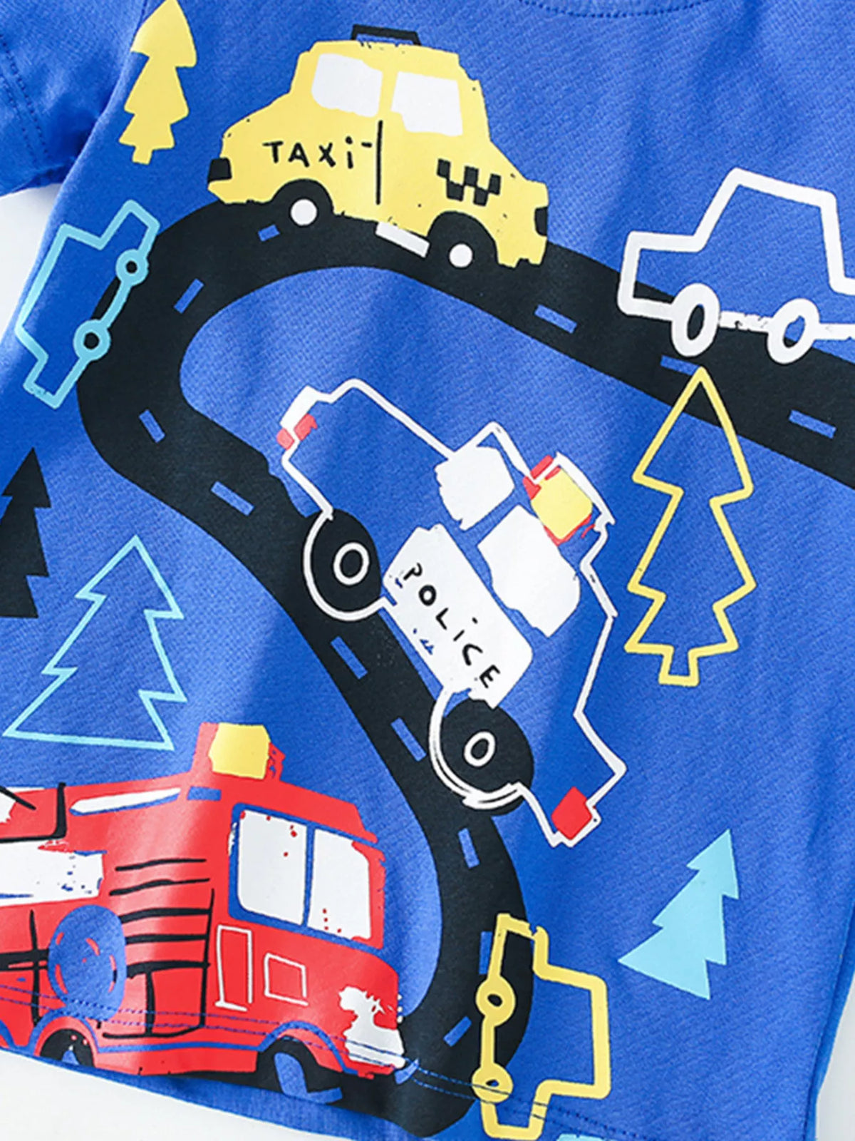 Boys Vehicle Print T-Shirt – Cute Graphic Tee for Kids - WYNFLARE