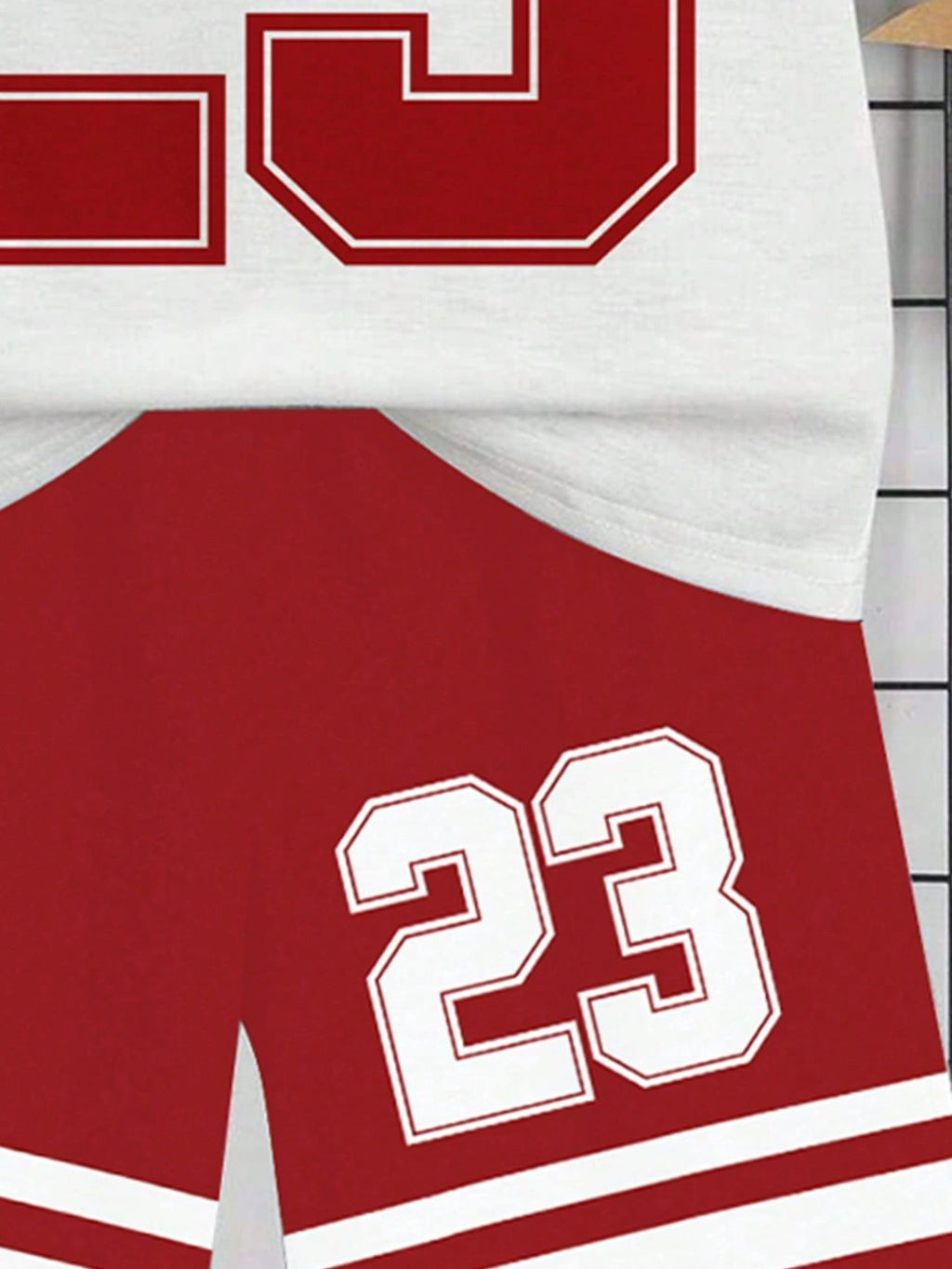 Children's 23 Number Graphic Tee and Shorts Set - WYNFLARE