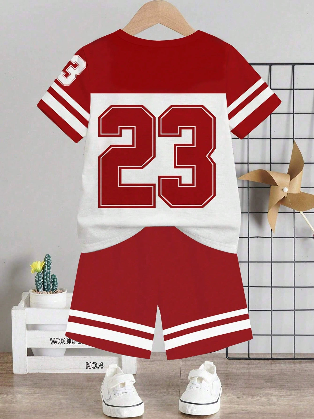 Children's 23 Number Graphic Tee and Shorts Set - WYNFLARE