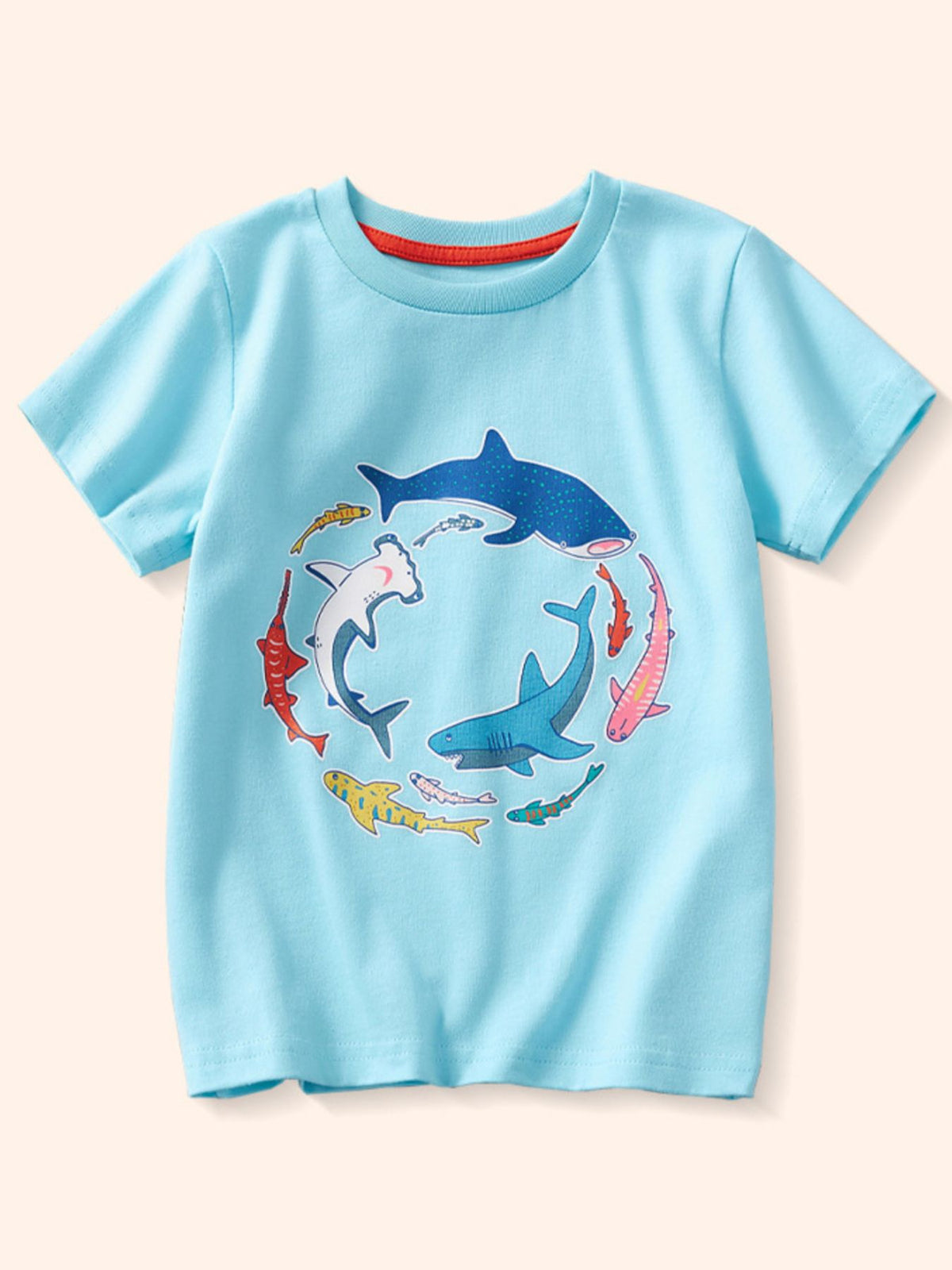 Children's Animal Print Crew Neck Short Sleeve T-Shirt - WYNFLARE