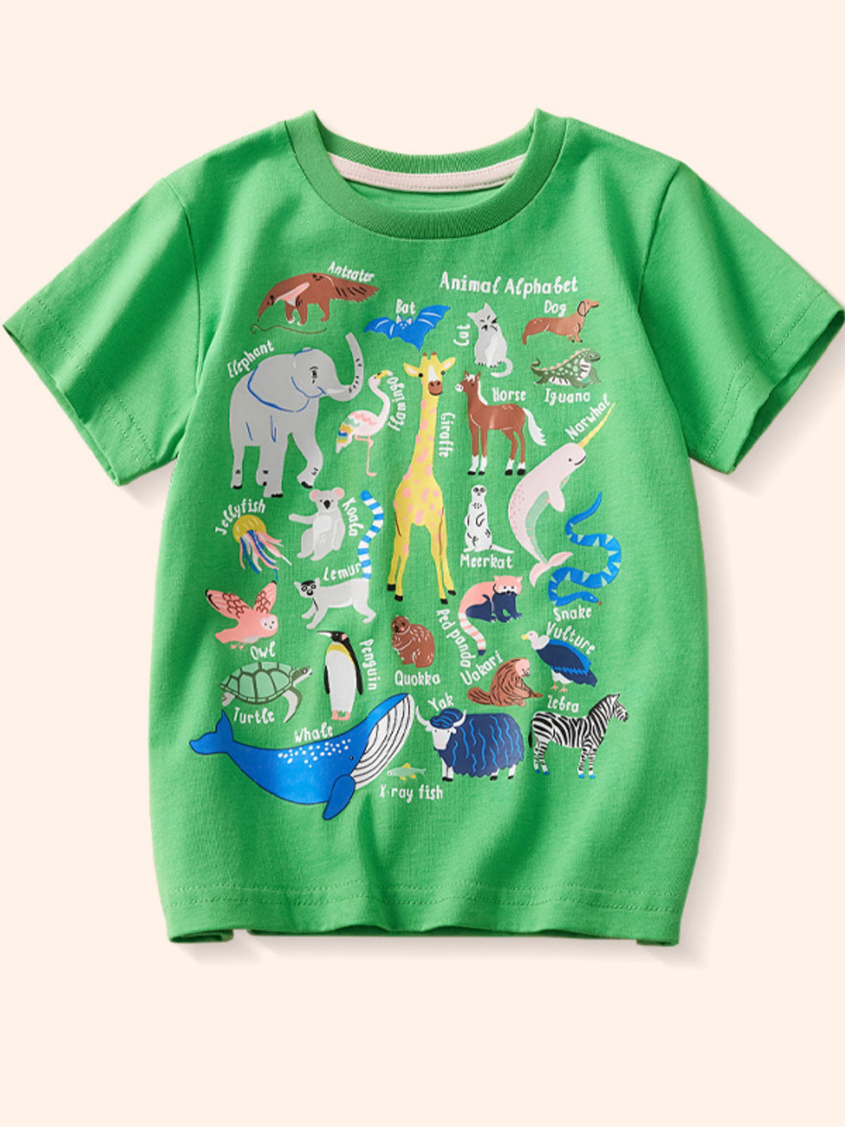 Children's Animal Print Crew Neck Short Sleeve T-Shirt - WYNFLARE