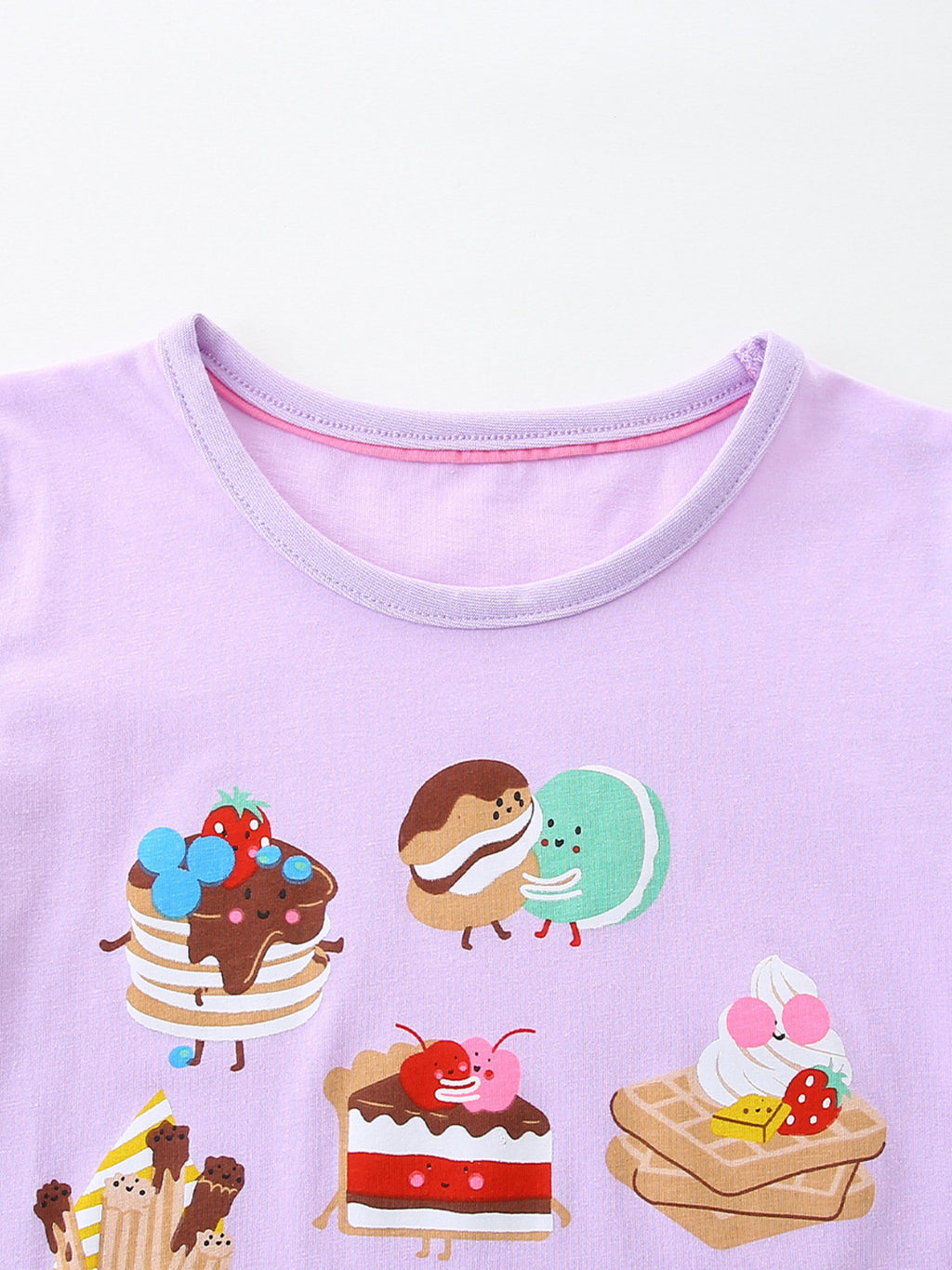 Children's Cartoon Dessert Print Short Sleeve T-Shirt - WYNFLARE