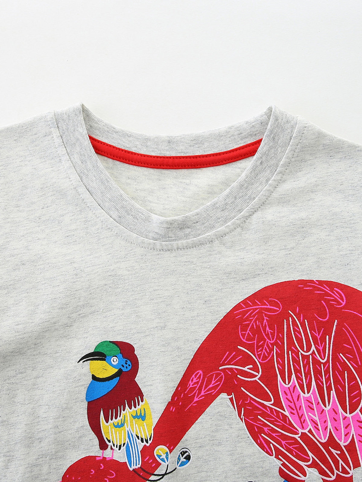 Children's Colorful Birds Print Crew Neck T-Shirt - WYNFLARE