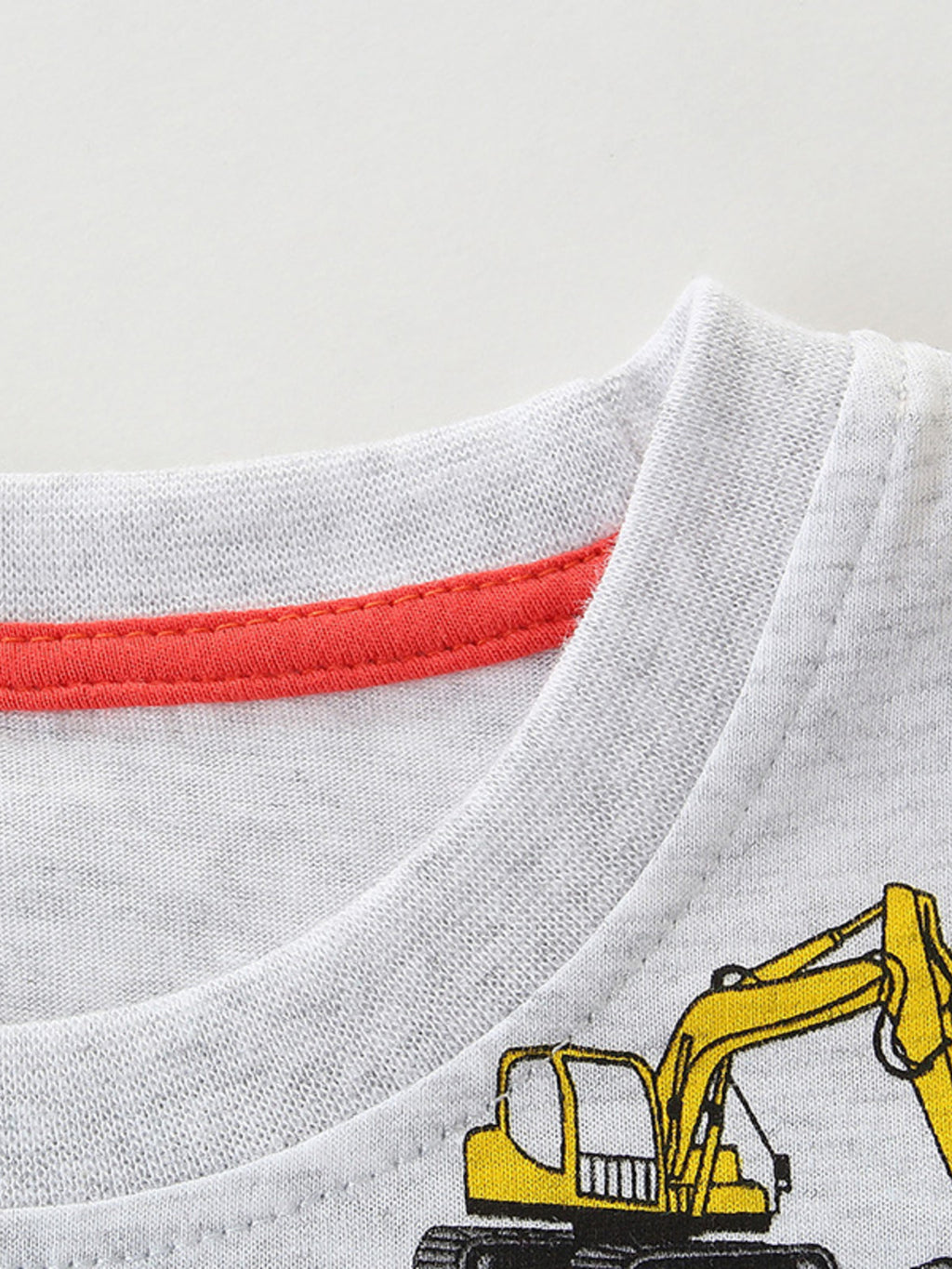 Children's Construction Vehicle Print Crew Neck Short Sleeve T-Shirt - WYNFLARE