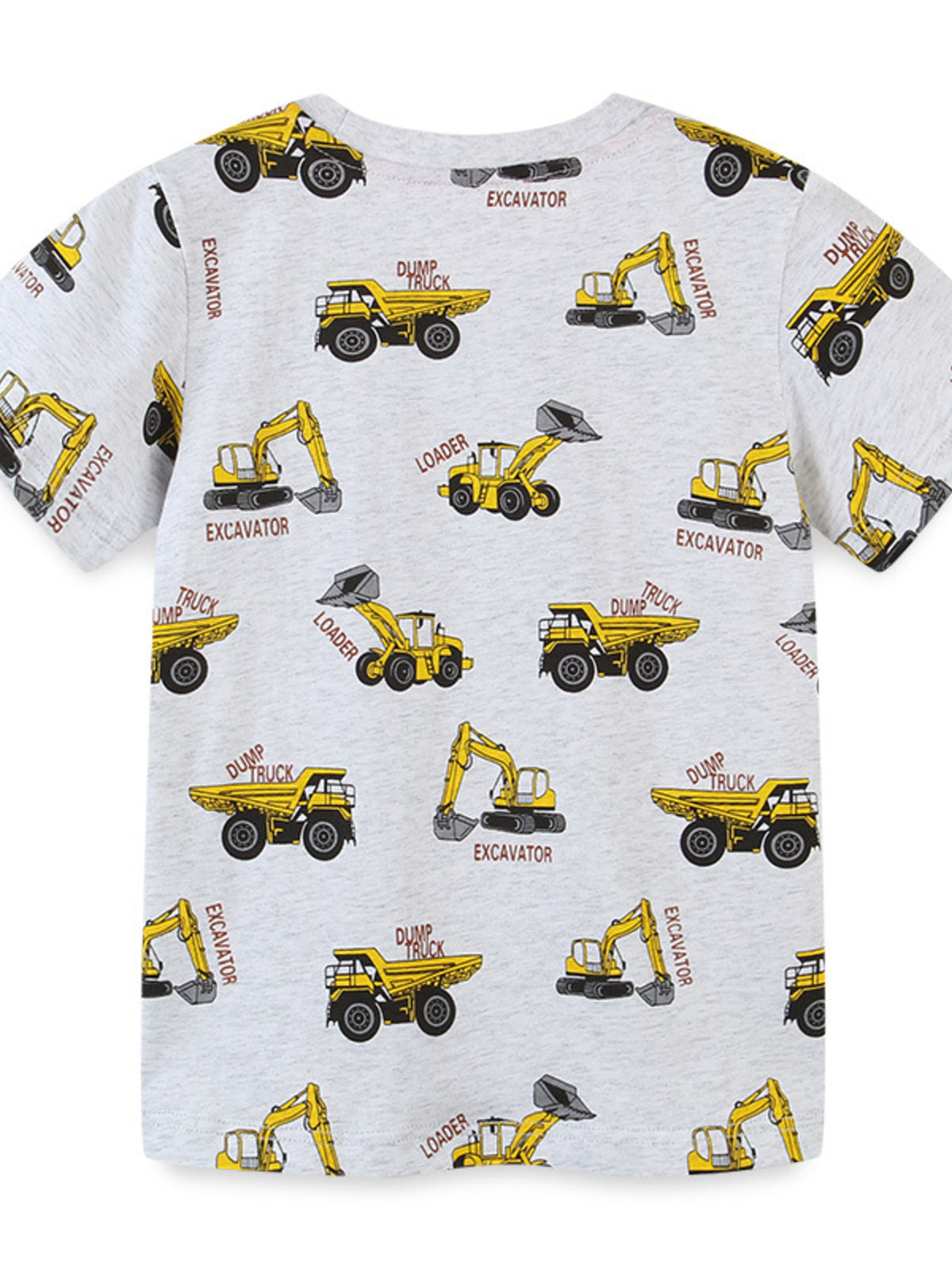 Children's Construction Vehicle Print Crew Neck Short Sleeve T-Shirt - WYNFLARE