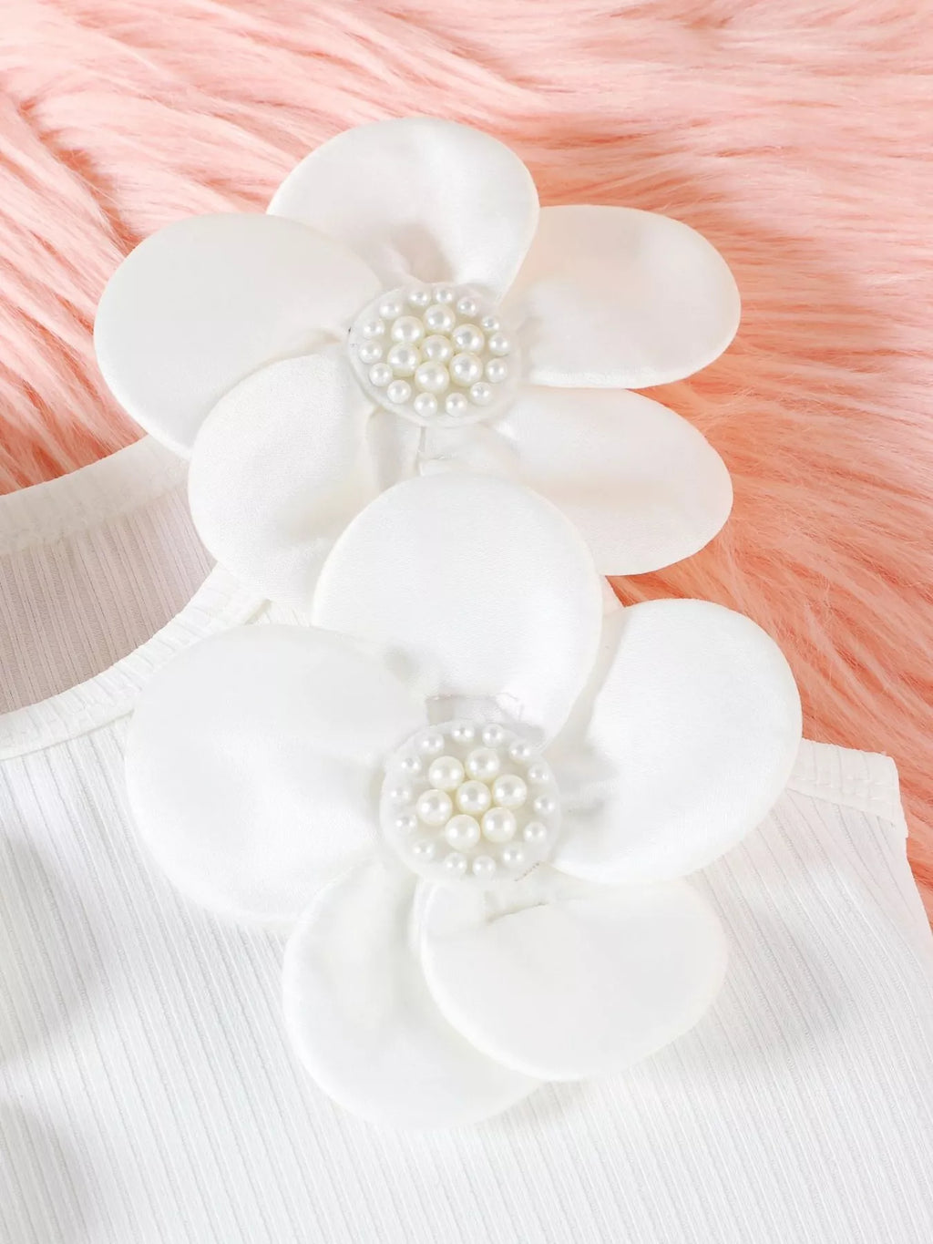 Children's Floral Applique Top & Bow Decor Skirt Set - WYNFLARE
