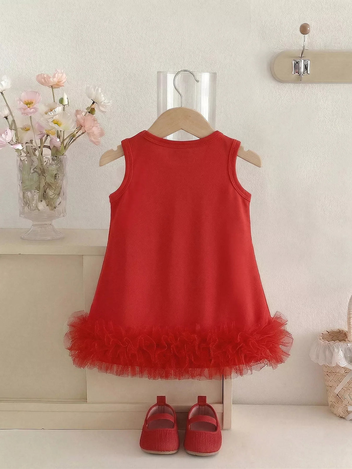 Children's Flower Sleeveless Round Neck Dress - WYNFLARE