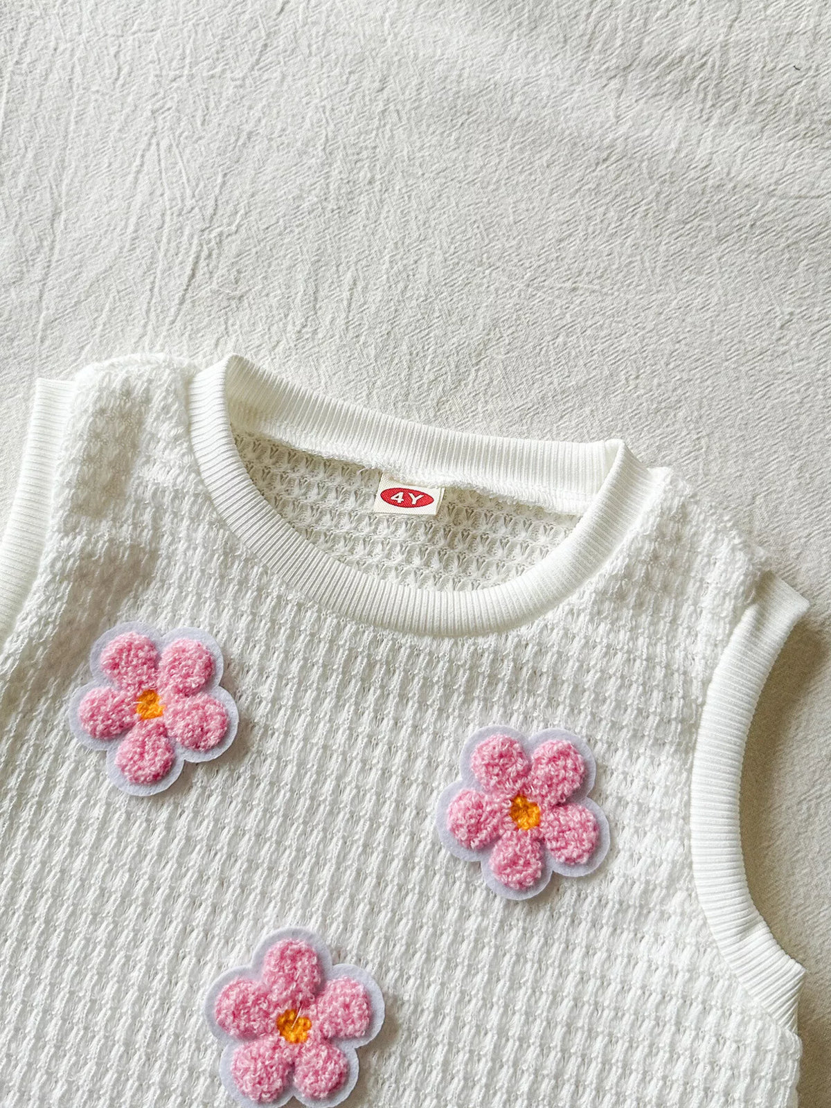 Children's Flower Sleeveless Top and Skirt Set - WYNFLARE