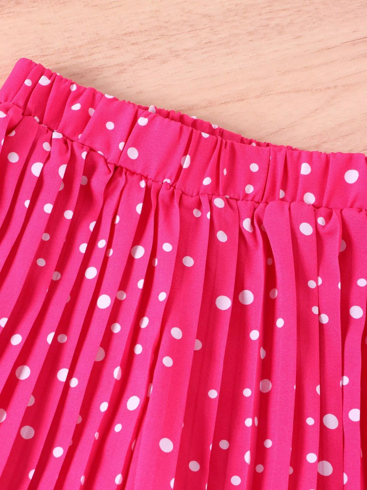 Children's Graphic Tee & Polka Dot Pleated Pants Set - WYNFLARE