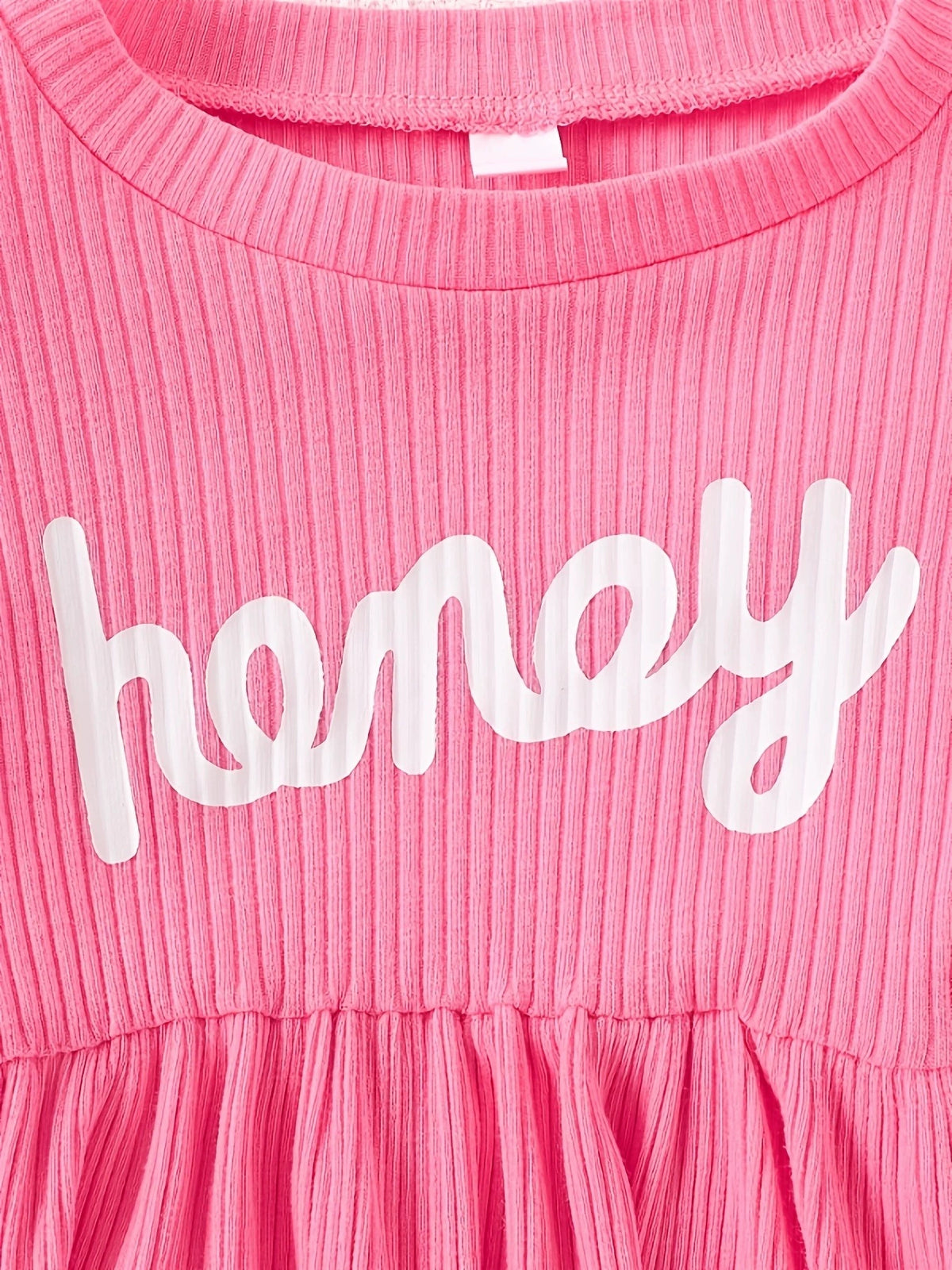 Children's Honey Bubble Texture Sleeve Dress - WYNFLARE