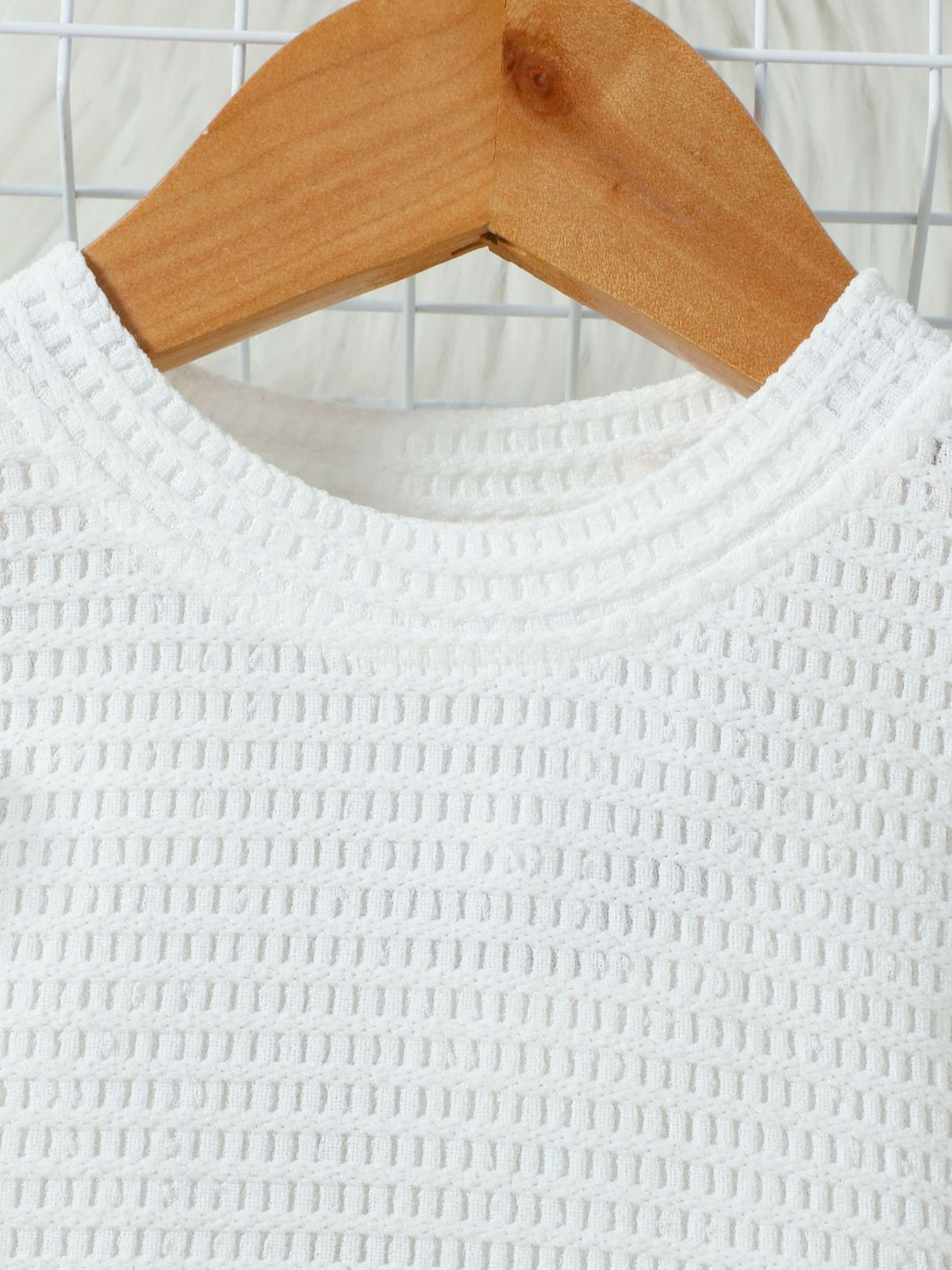 Children's Openwork Top and Tweed Skirt Set - WYNFLARE