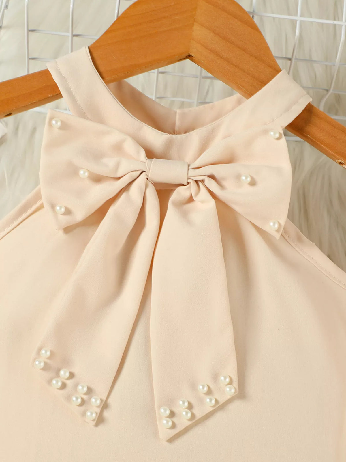 Children's Pearl Bowknot Top and Skirt Set - WYNFLARE