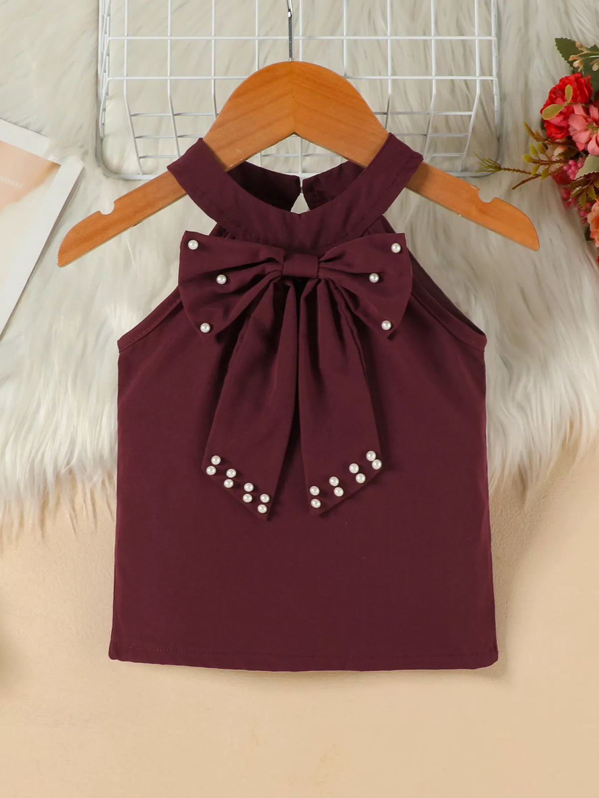 Children's Pearl Bowknot Top and Skirt Set - WYNFLARE