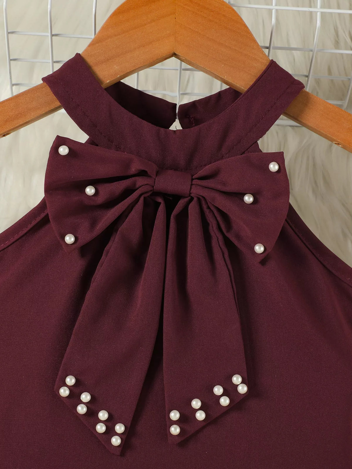 Children's Pearl Bowknot Top and Skirt Set - WYNFLARE