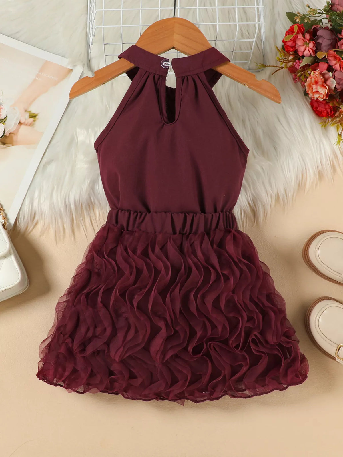 Children's Pearl Bowknot Top and Skirt Set - WYNFLARE