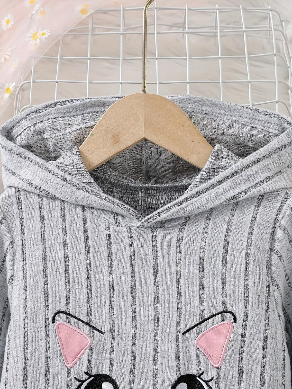 Children's Ribbed Knit Hooded Top and Pants Set - WYNFLARE