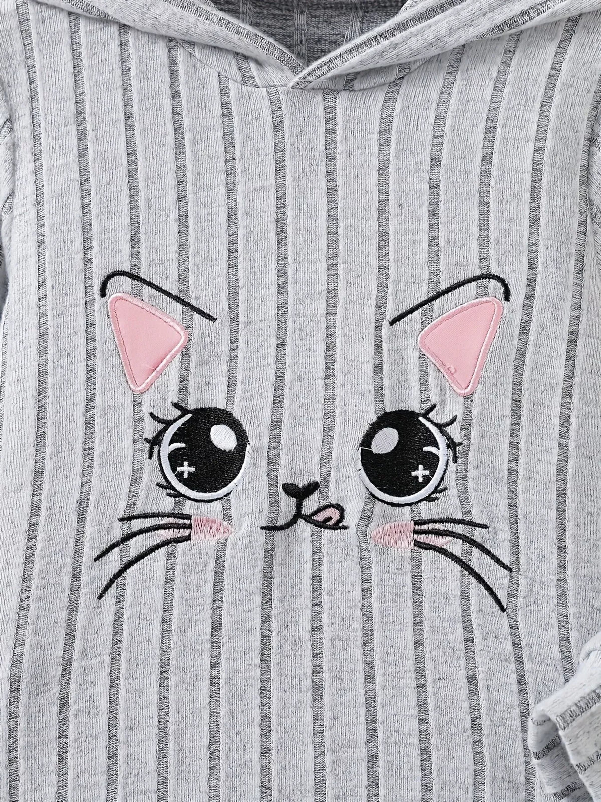 Children's Ribbed Knit Hooded Top and Pants Set - WYNFLARE