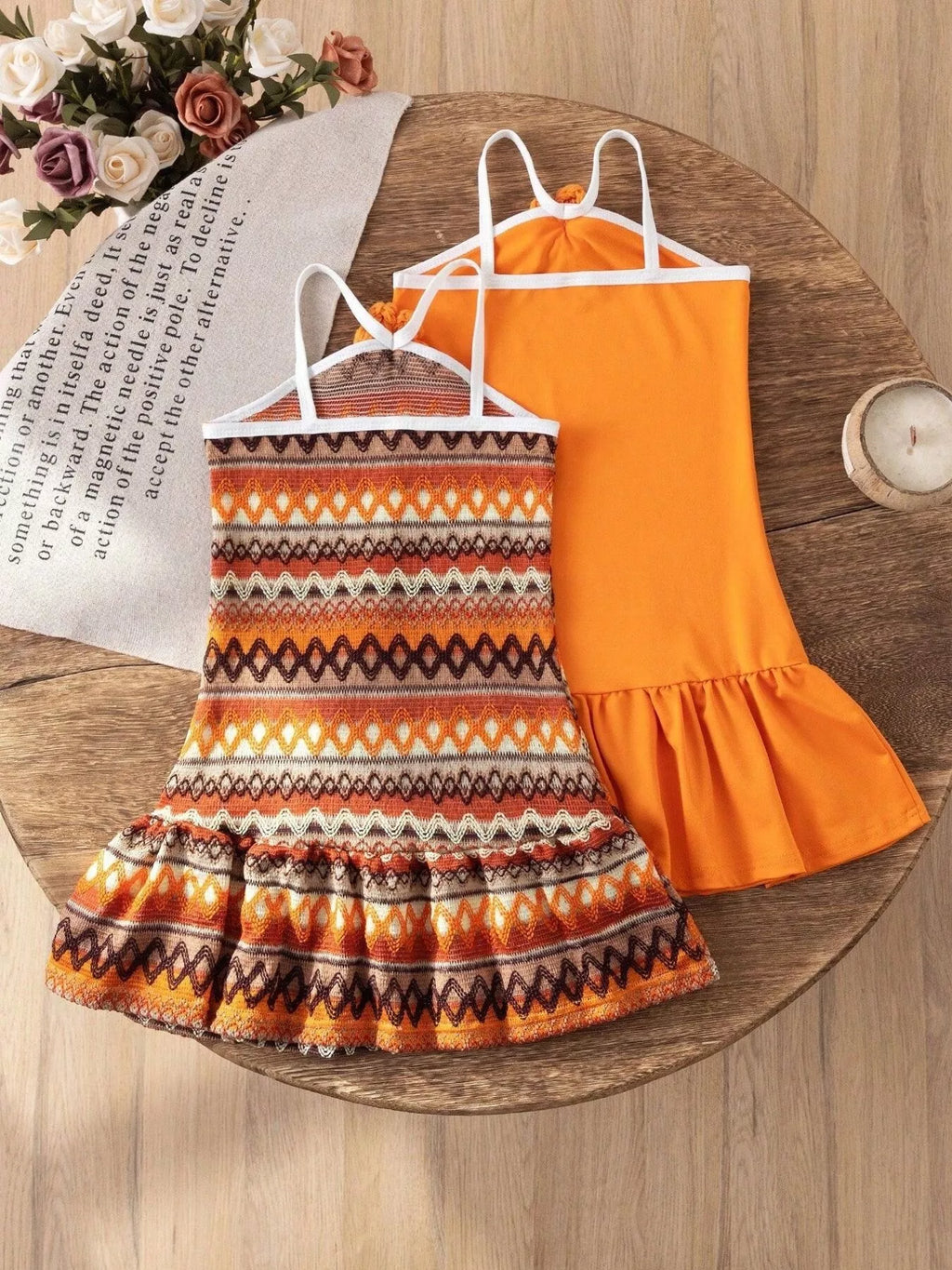 Children's Ruffled Hem Halter Neck Dress - WYNFLARE