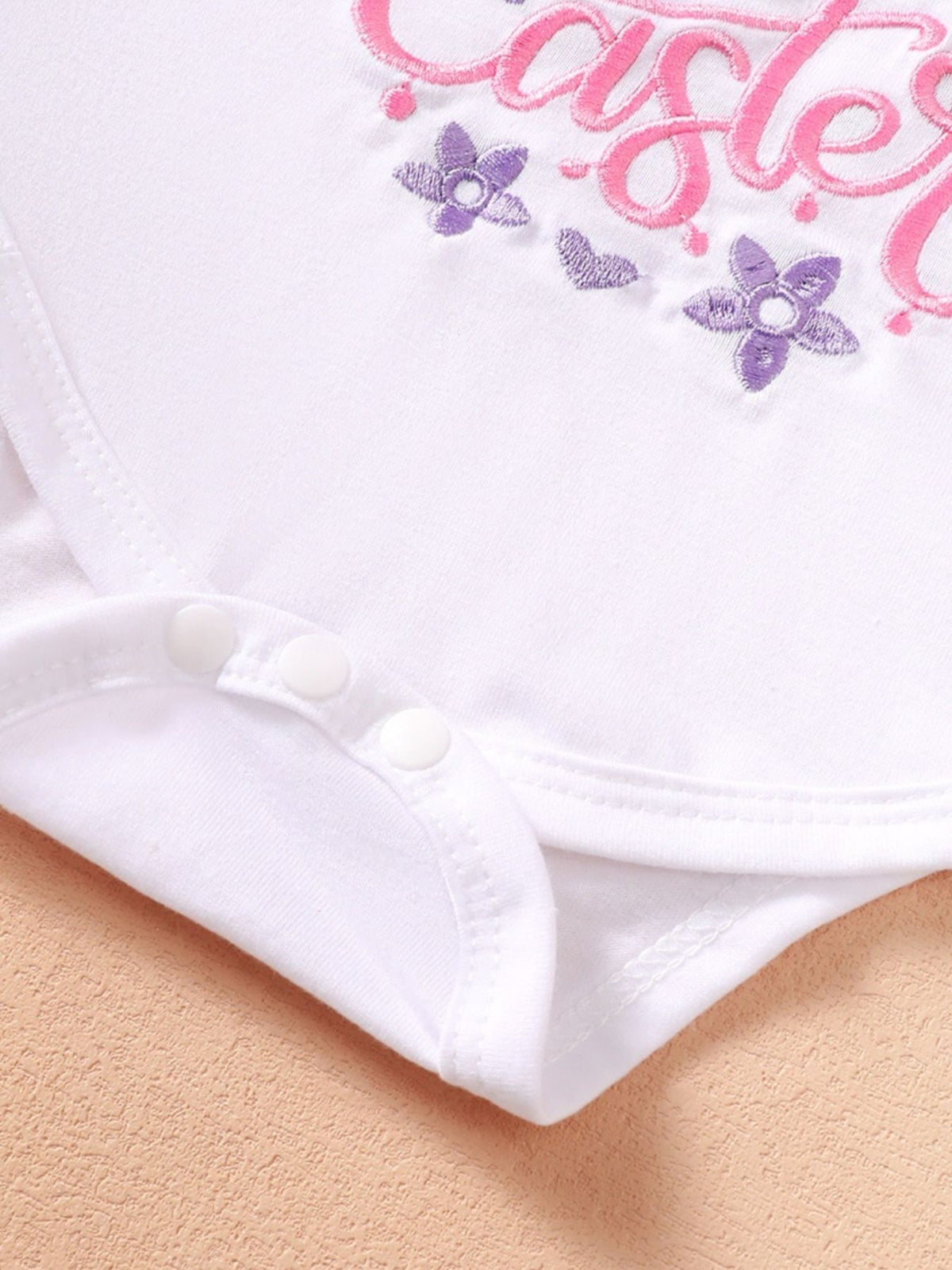 Children's Ruffled Trim Bodysuit and Skirt Set with Headband - WYNFLARE