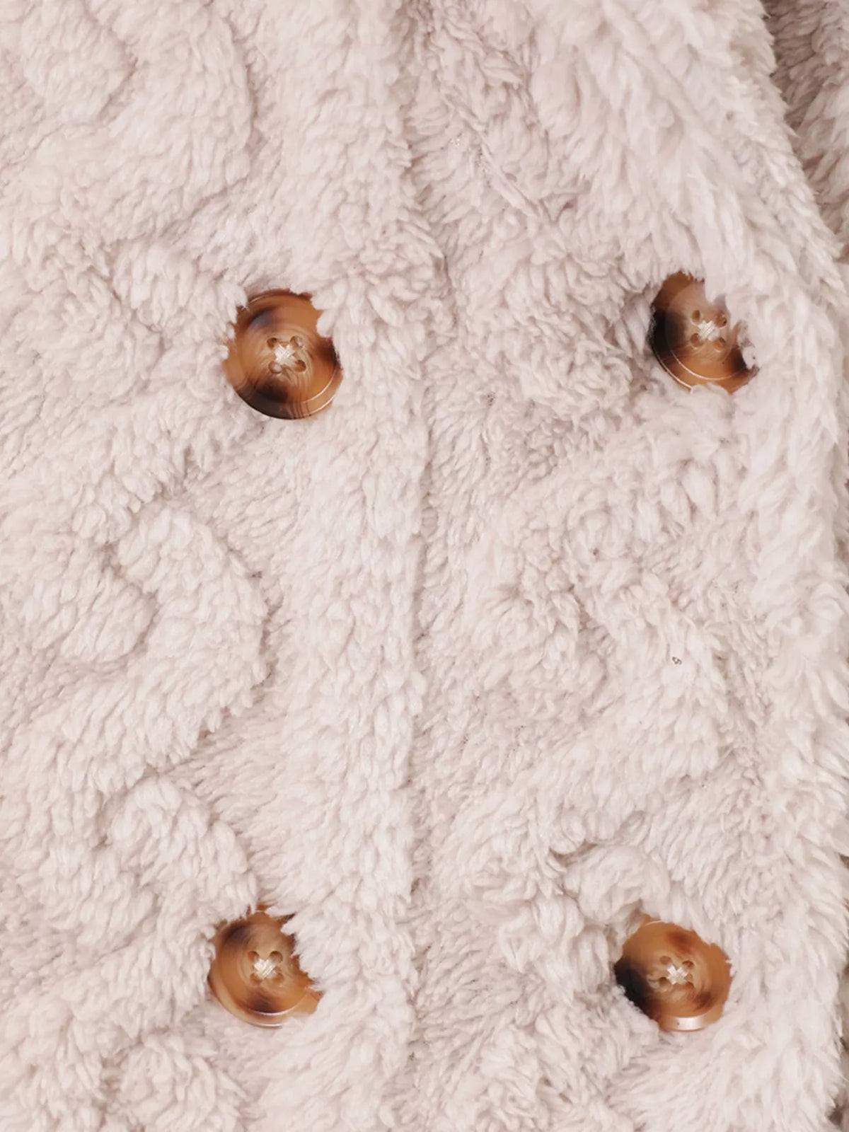 Girls Double-Breasted Textured Coat – Cozy & Stylish Kids' Outerwear - WYNFLARE