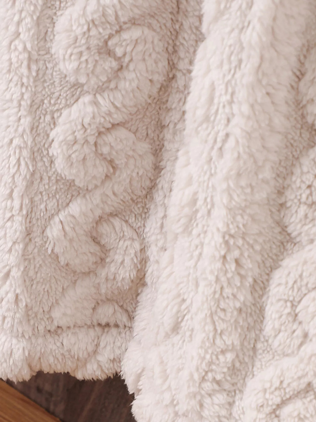Girls Double-Breasted Textured Coat – Cozy & Stylish Kids' Outerwear - WYNFLARE