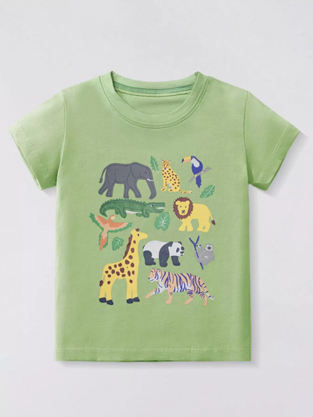 Kids Animal Crew Neck T-Shirt – Cute Graphic Tee for Boys & Girls - WYNFLARE