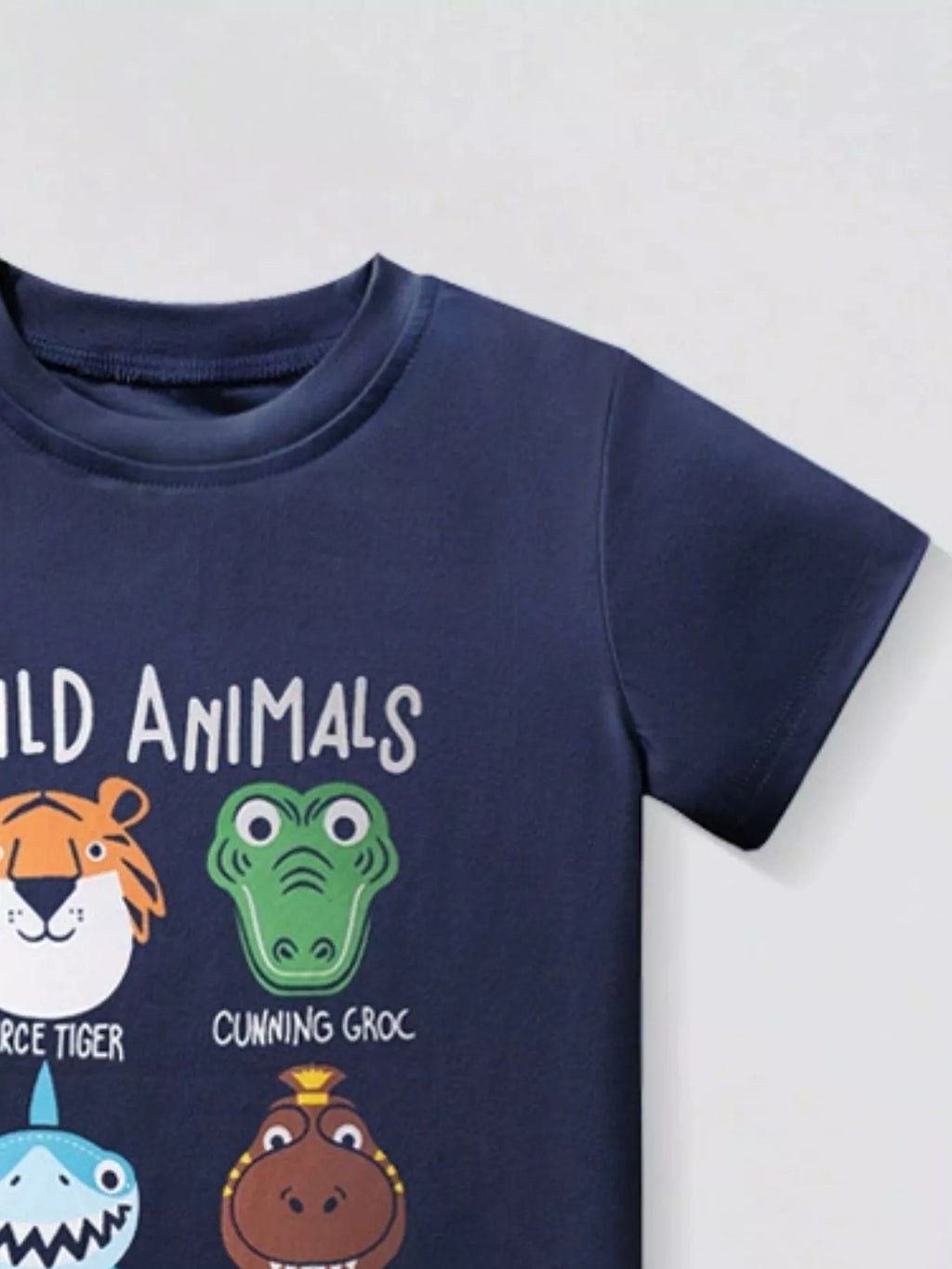 Kids Animal Crew Neck T-Shirt – Cute Graphic Tee for Boys & Girls - WYNFLARE