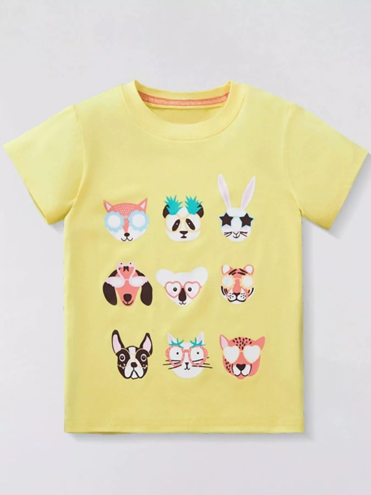 Kids Animal Crew Neck T-Shirt – Cute Graphic Tee for Boys & Girls - WYNFLARE