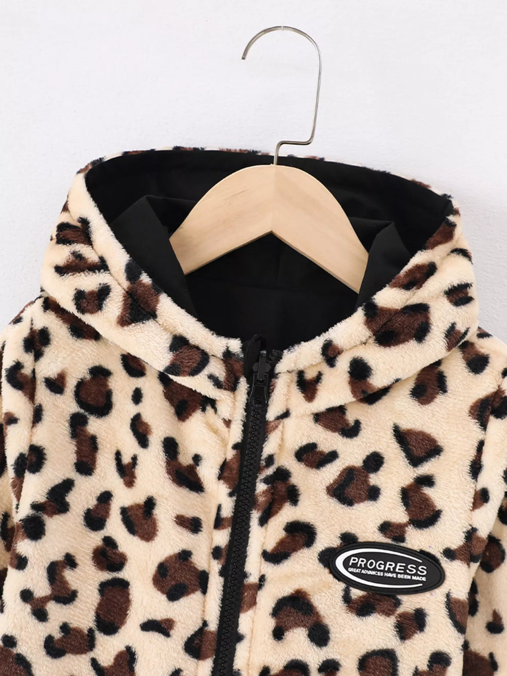 Kids Hooded Jacket with Leopard Lining – Warm & Trendy Winter Coat - WYNFLARE