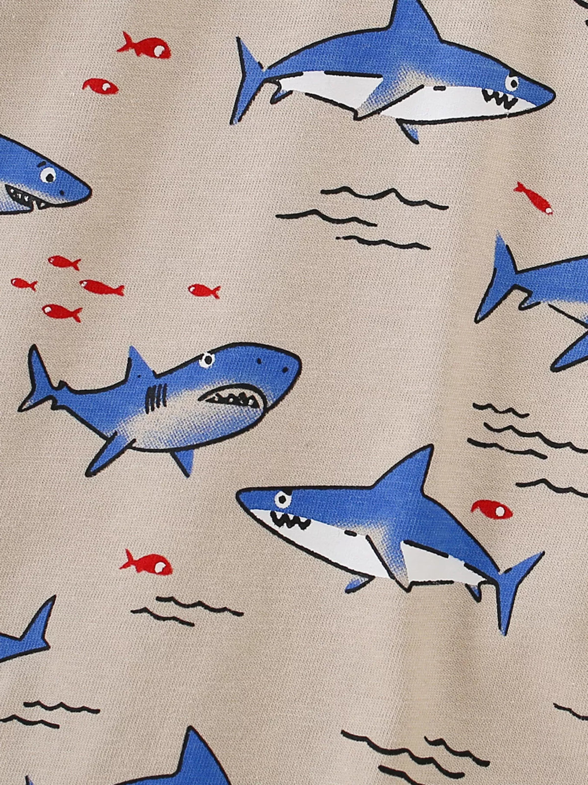 Kids Shark Print Crew Neck T-Shirt – Fun Graphic Tee for Boys - WYNFLARE