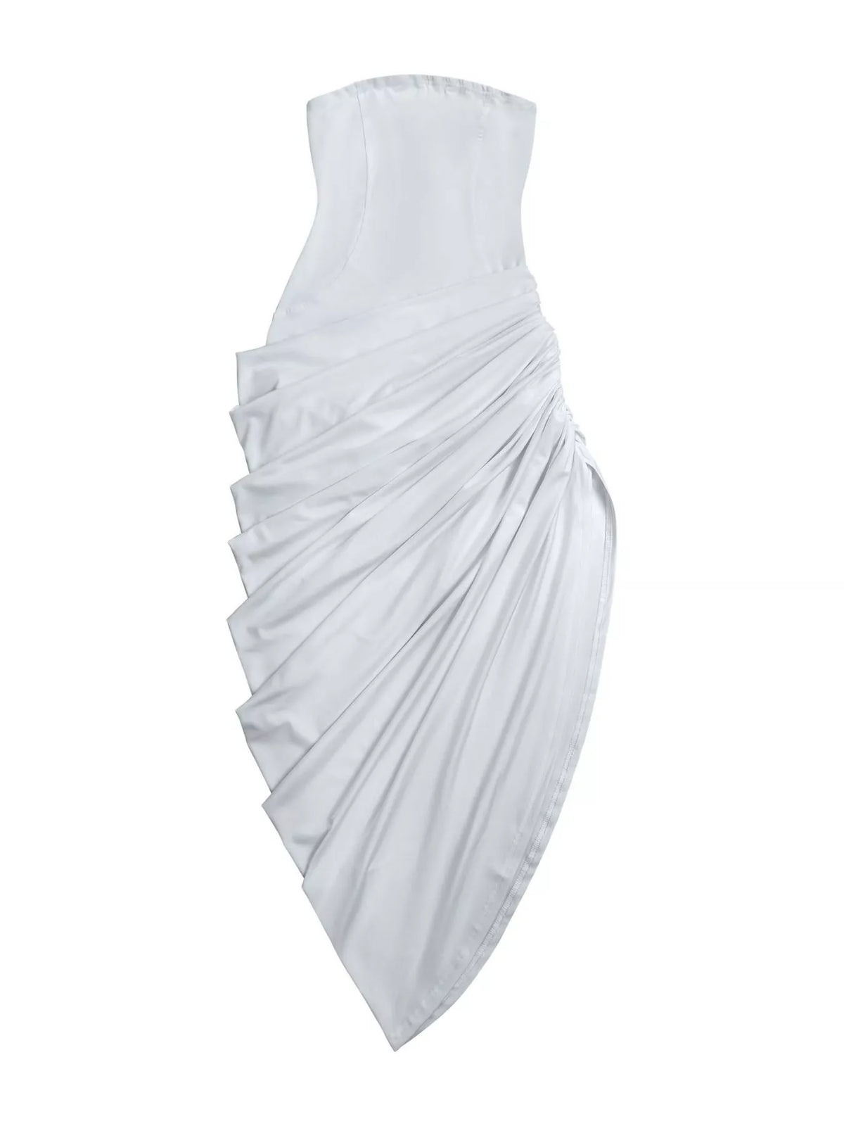 Lace Up Back Tube Midi Dress - WYNFLARE