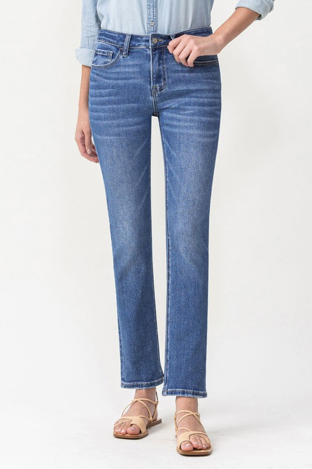 Lovervet Full Size Maggie Midrise Slim Ankle Straight Jeans - WYNFLARE