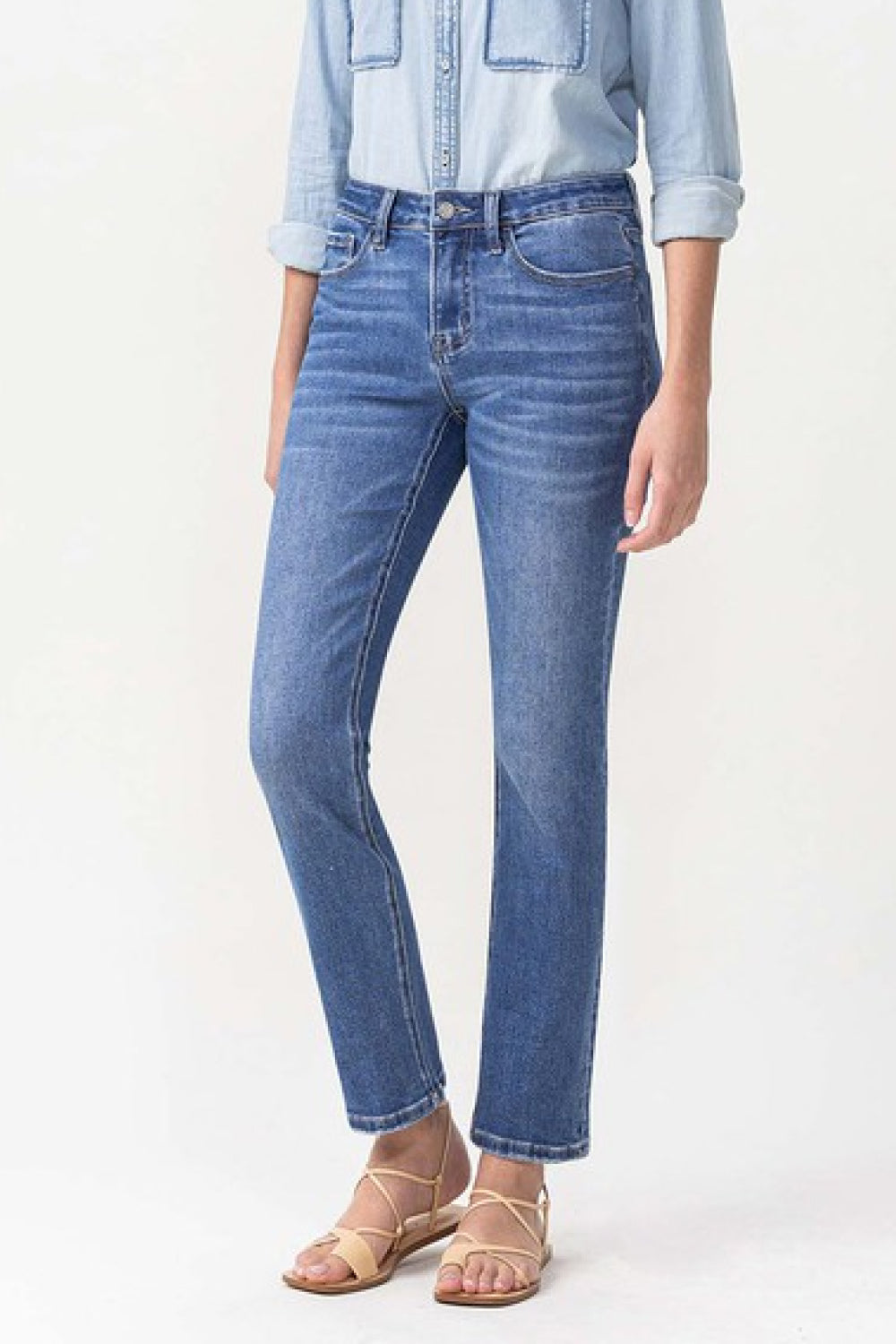 Lovervet Full Size Maggie Midrise Slim Ankle Straight Jeans - WYNFLARE