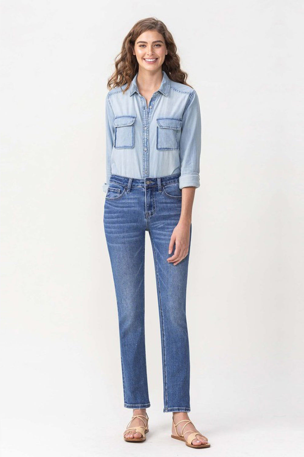 Lovervet Full Size Maggie Midrise Slim Ankle Straight Jeans - WYNFLARE