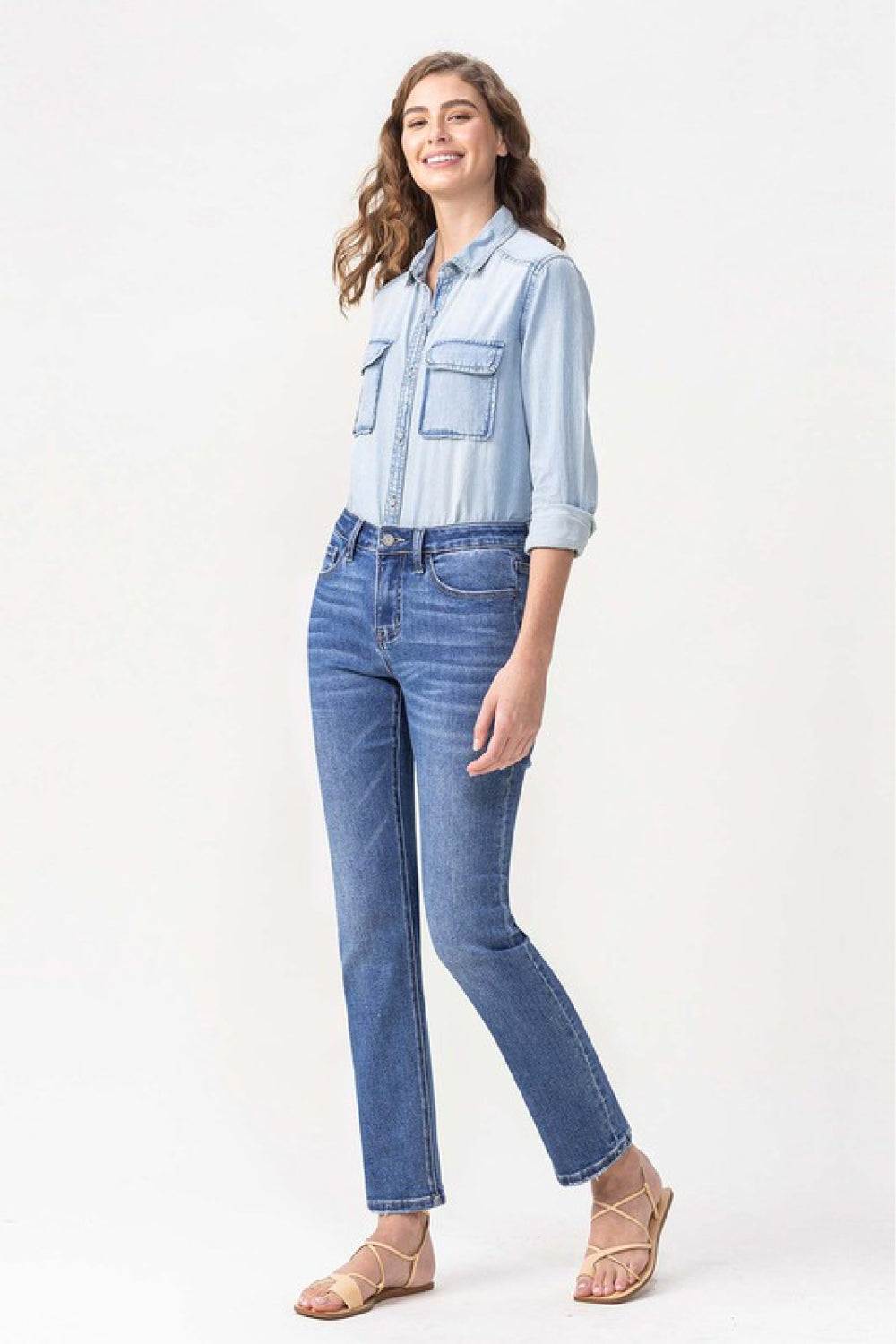 Lovervet Full Size Maggie Midrise Slim Ankle Straight Jeans - WYNFLARE