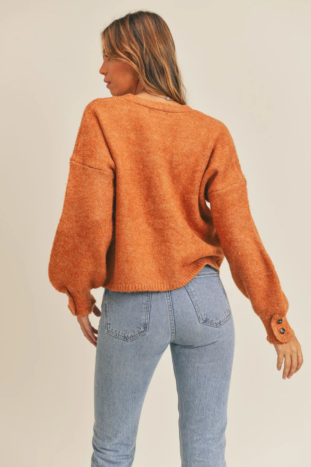 MABLE Long Sleeve Button Down Sweater Cardigan - WYNFLARE