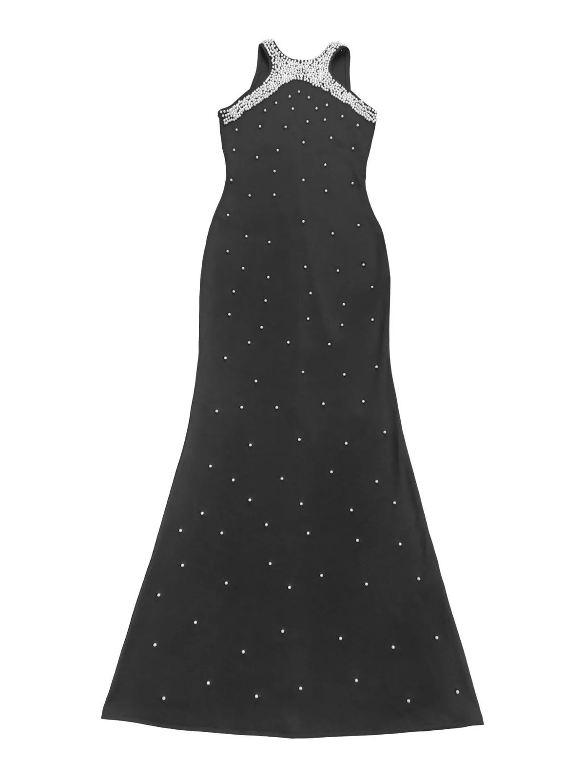 Pearl Detail Sleeveless Maxi Dress - WYNFLARE