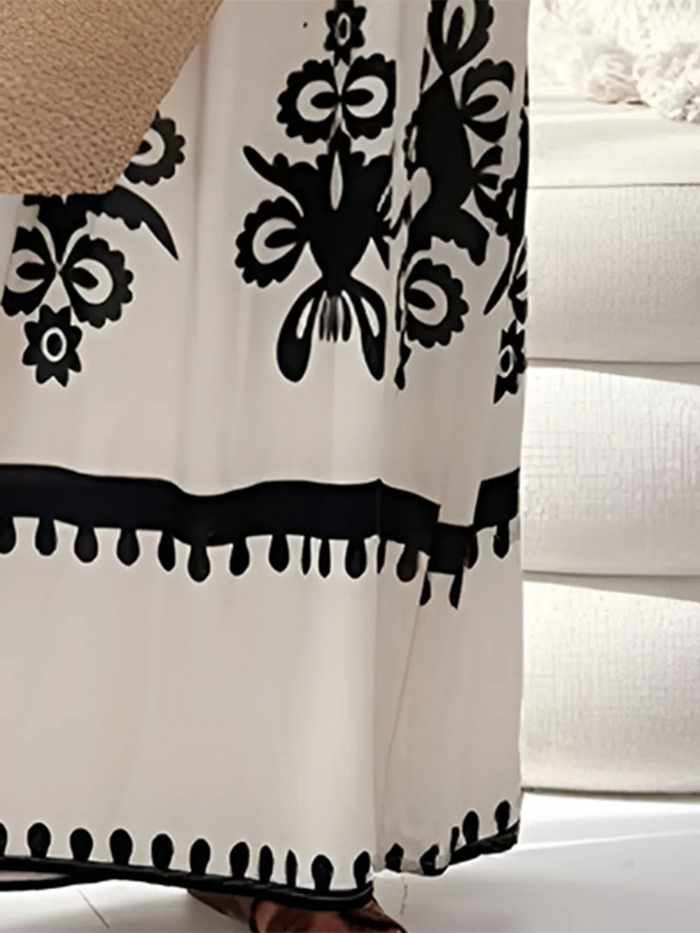 Printed Spaghetti Strap Sleeveless Maxi Dress - WYNFLARE