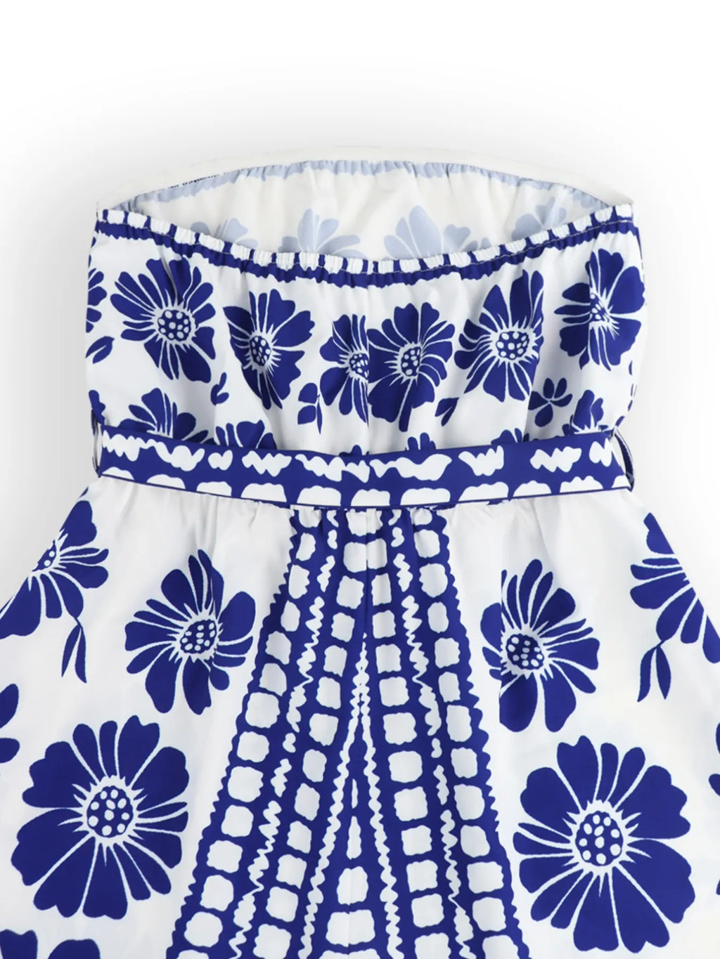 Printed Tube Tie Waist Romper - WYNFLARE