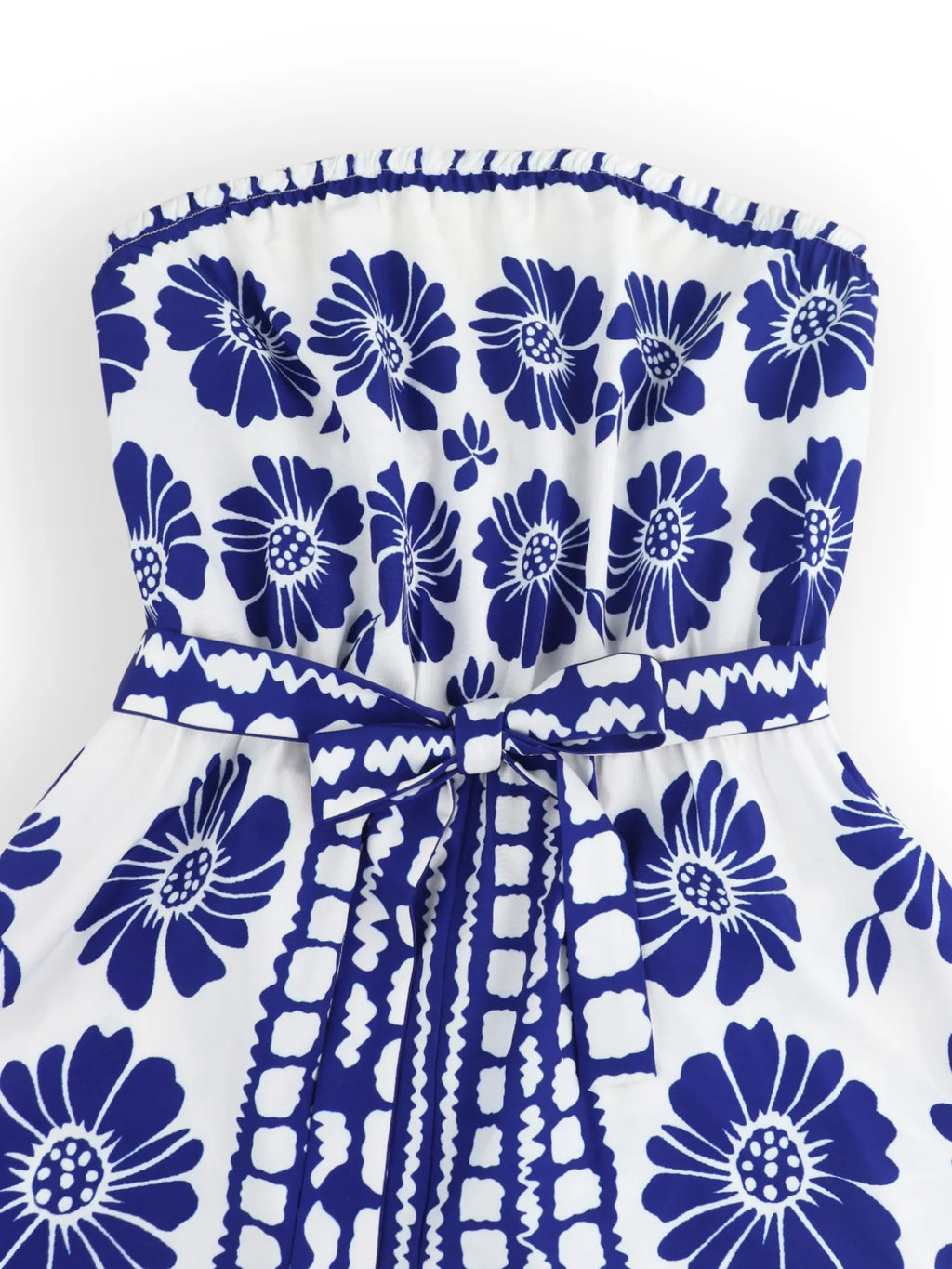 Printed Tube Tie Waist Romper - WYNFLARE