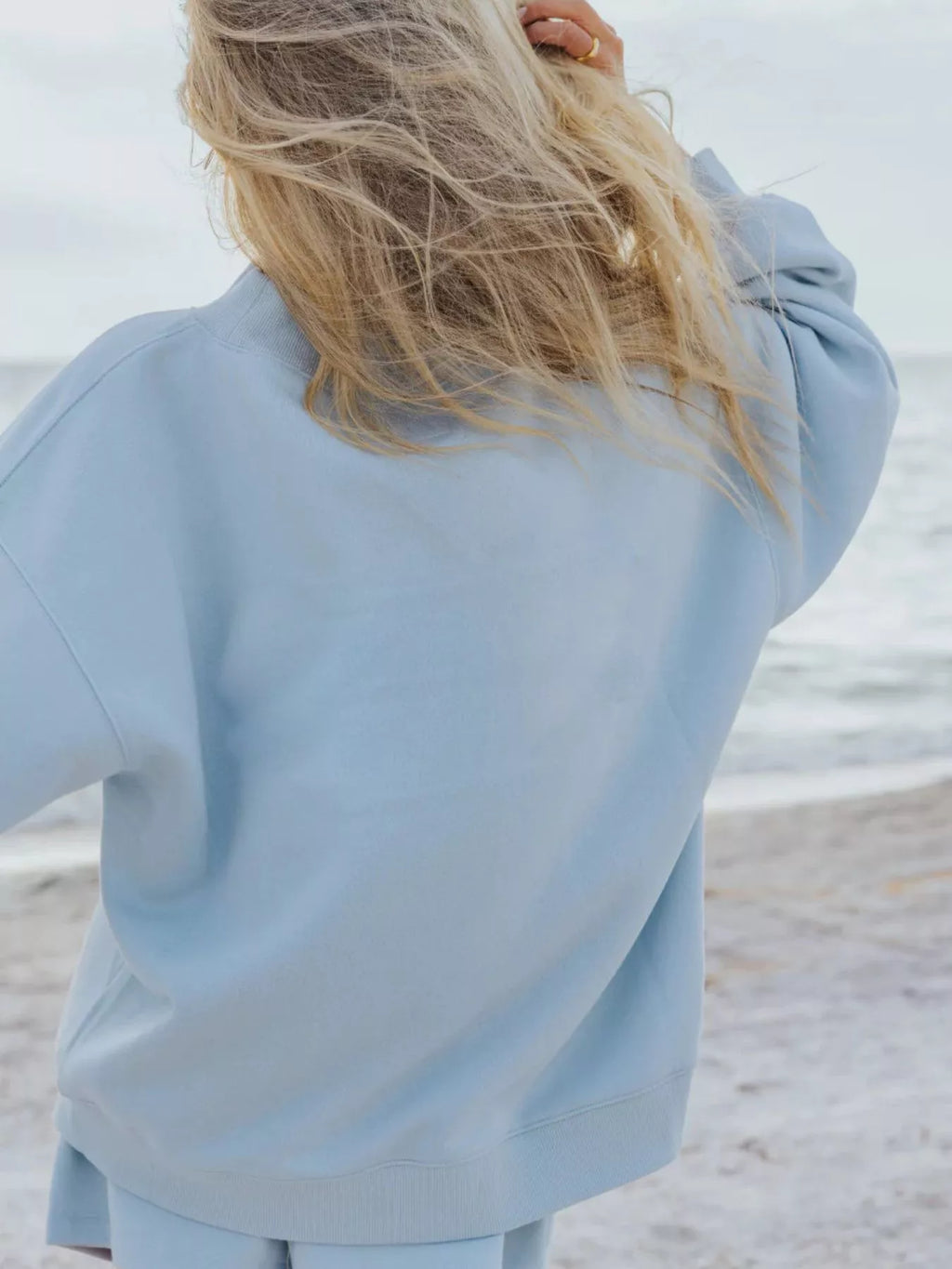 Relaxed Fit Round Neck Sweatshirt and Shorts Set - WYNFLARE