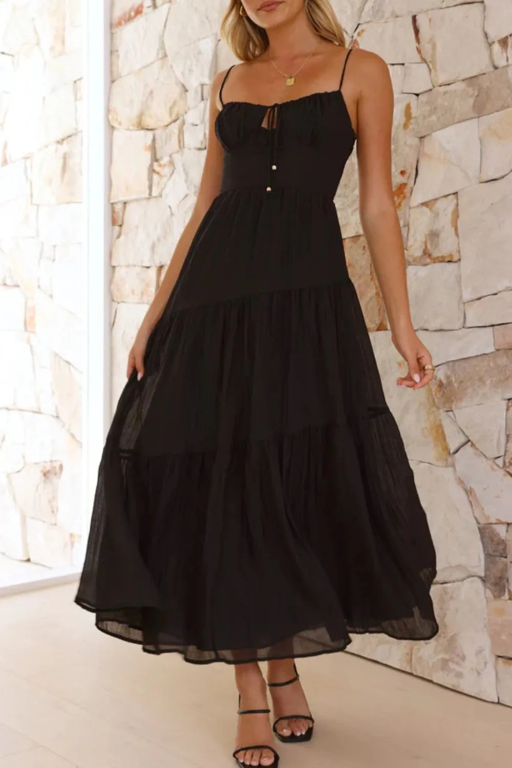 Ruched Smocked Back Cami Dress - WYNFLARE