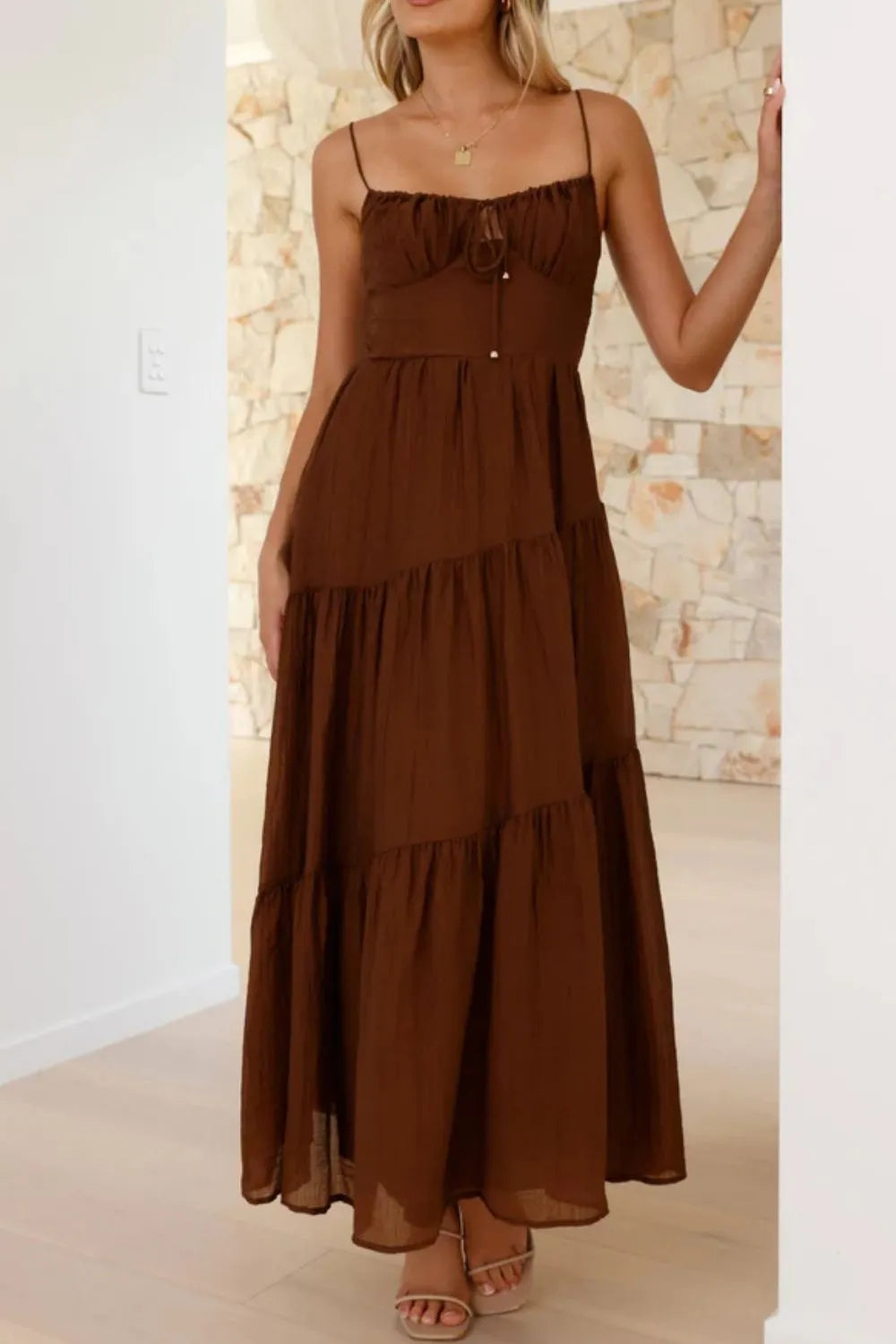 Ruched Smocked Back Cami Dress - WYNFLARE