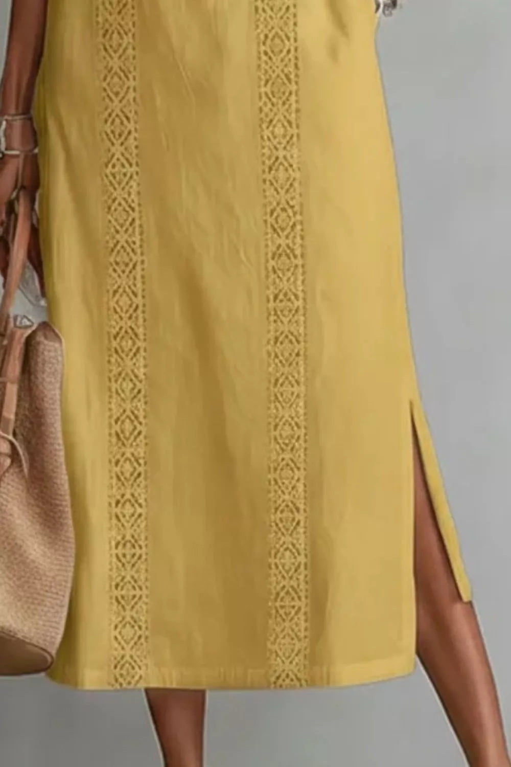 Sleeveless Side Slit Dress with Pockets - WYNFLARE